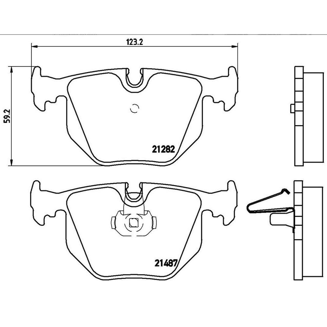 BMW Disc Brake Pad and Rotor Kit - Rear (320mm) (Low-Met) Brembo