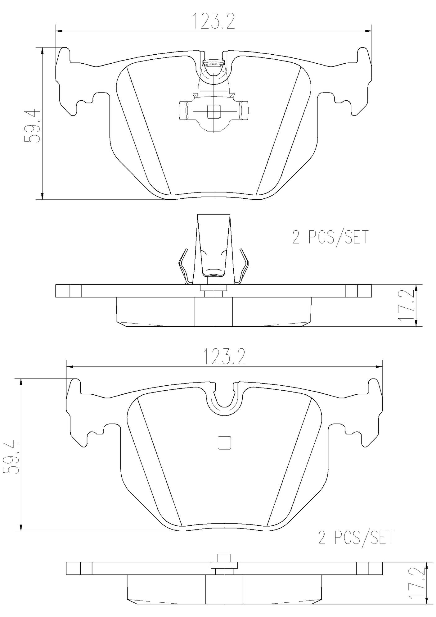 BMW Disc Brake Pad Set - Rear (Ceramic) 34216761250 Brembo