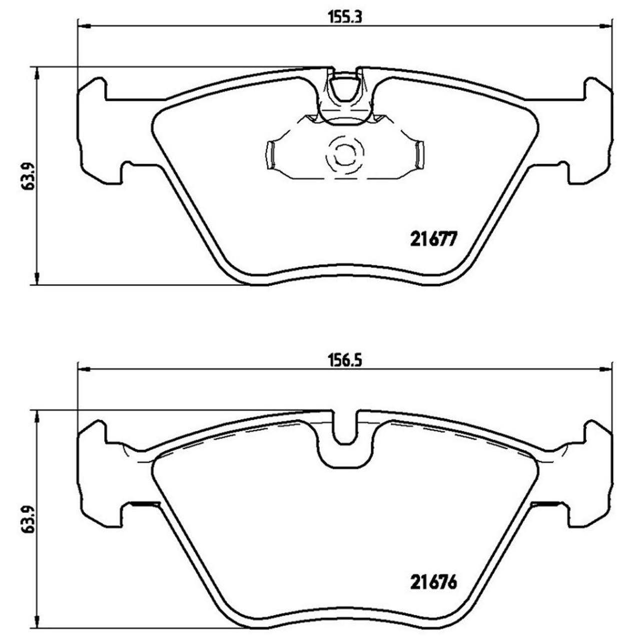 BMW Disc Brake Pad Set - Front (Low-Met) 34116761279 Brembo