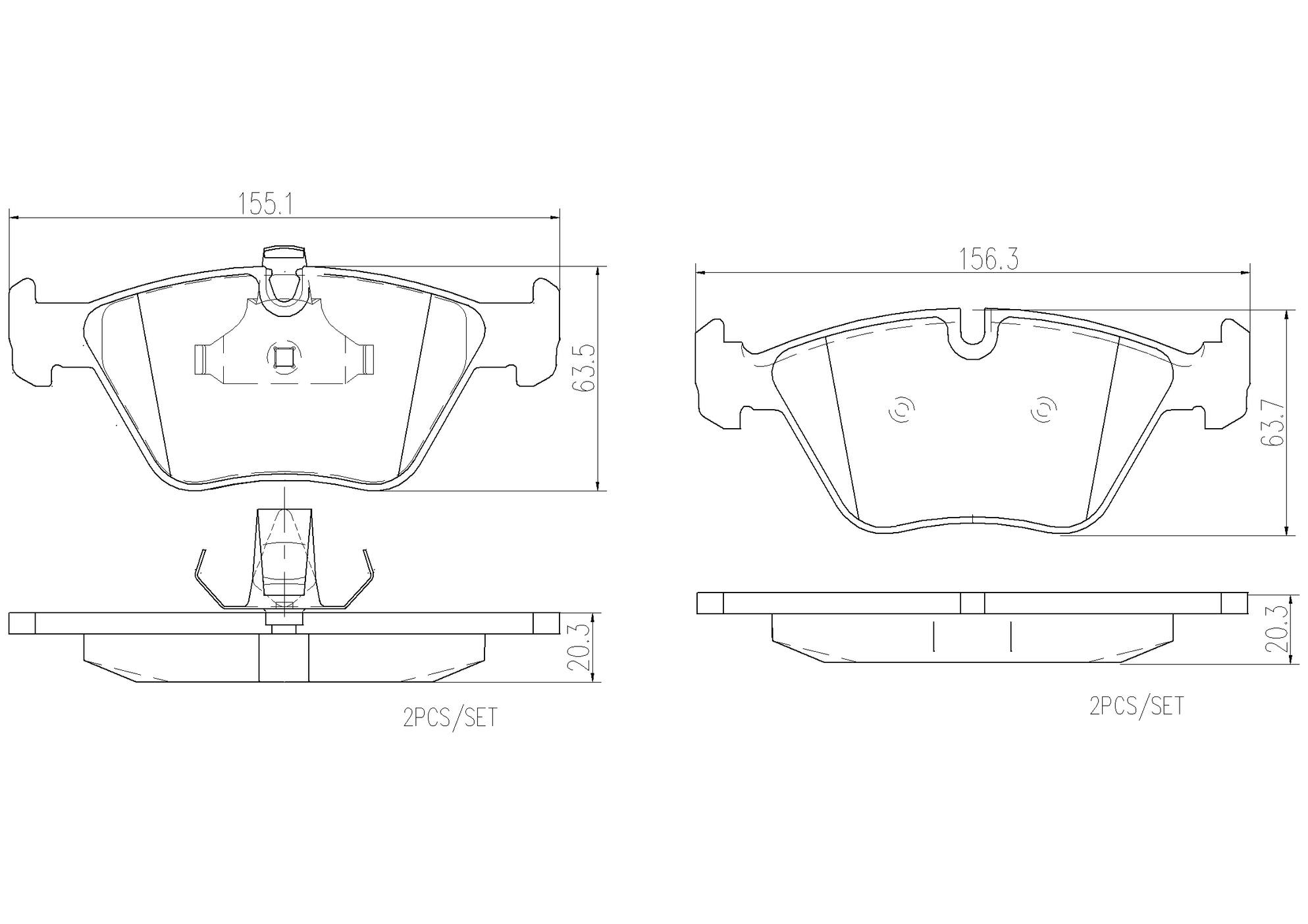 BMW Disc Brake Pad Set - Front (Ceramic) 34116761279 Brembo