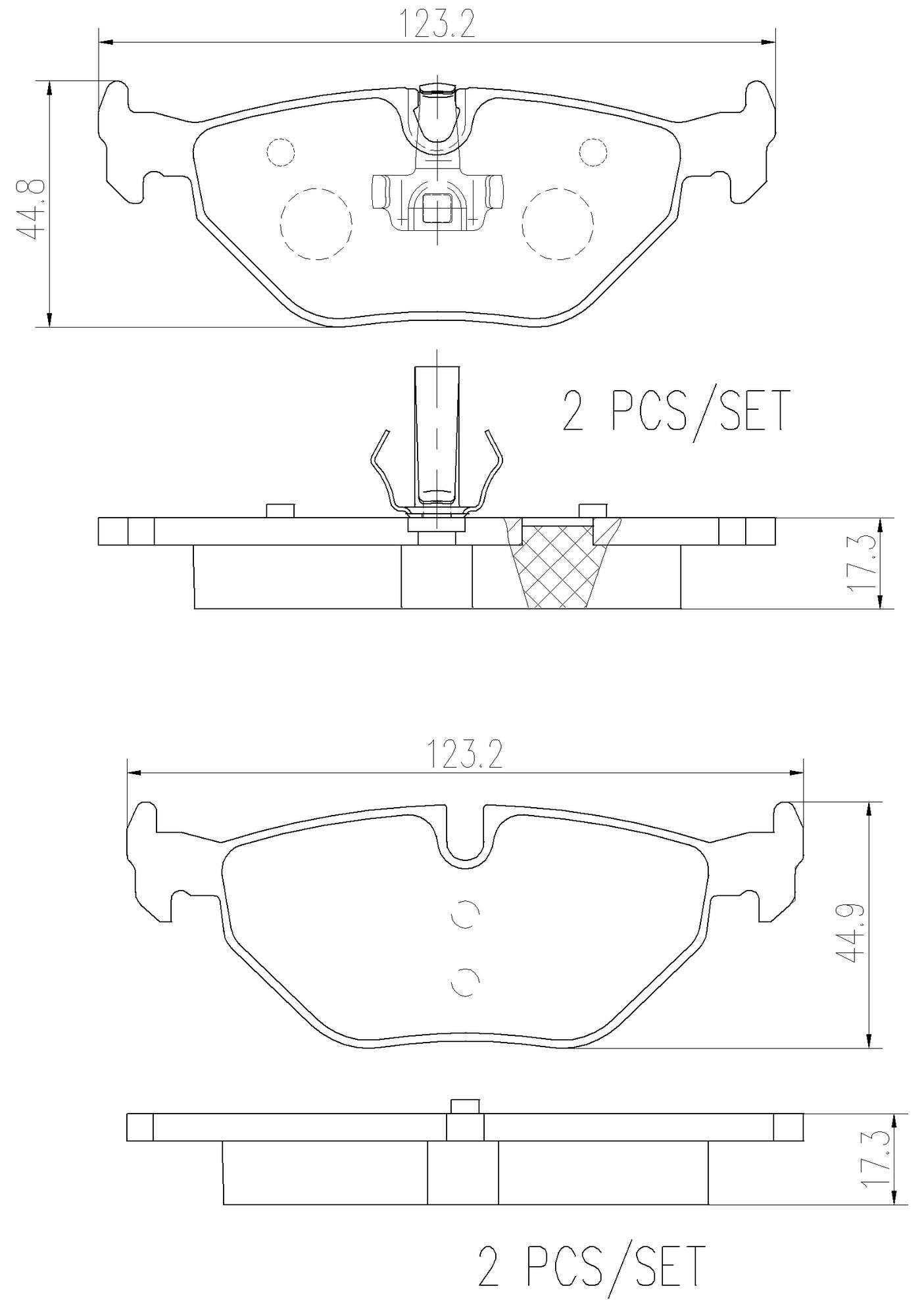 BMW Disc Brake Pad and Rotor Kit - Rear (280mm) (Ceramic) Brembo