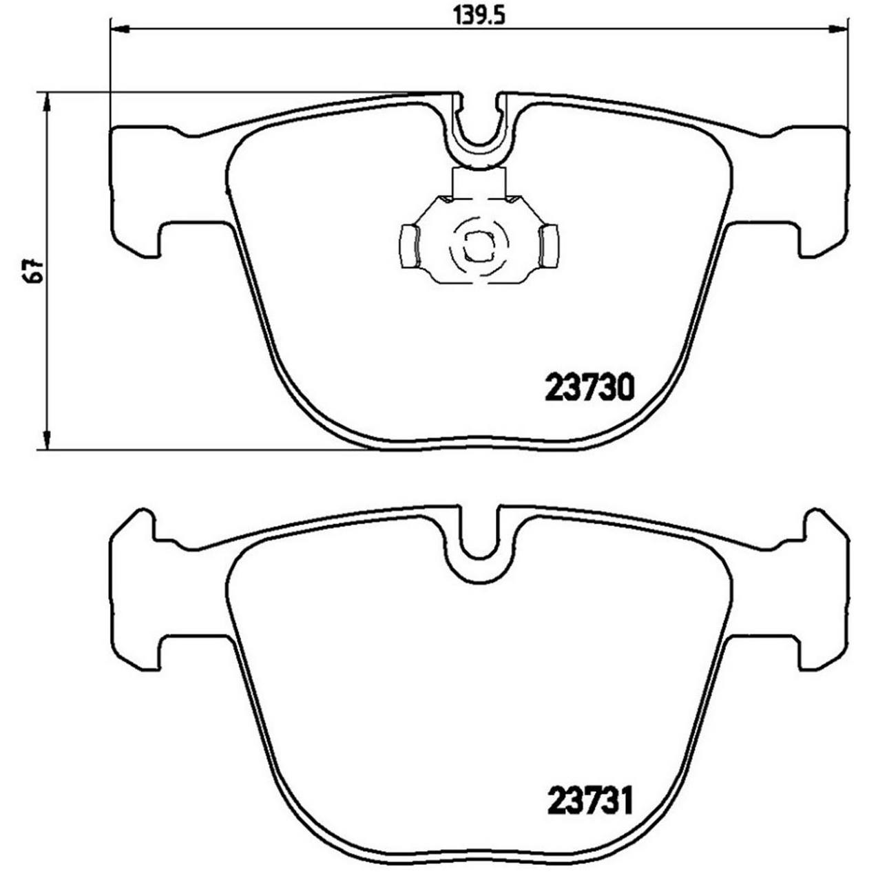 BMW Disc Brake Pad Set - Rear (Low-Met) 34216857117 Brembo