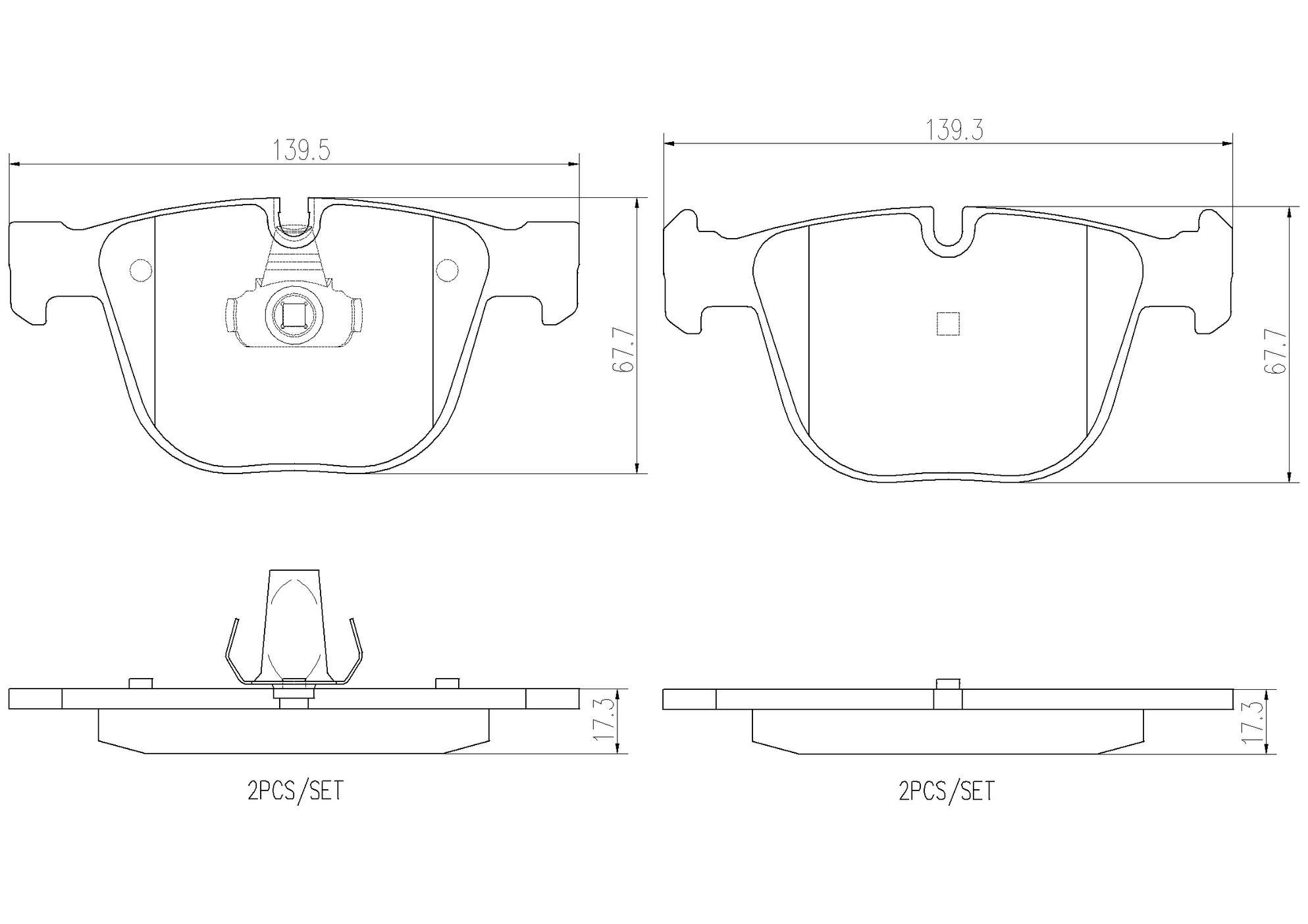 BMW Disc Brake Pad Set - Rear (Ceramic) 34216857117 Brembo