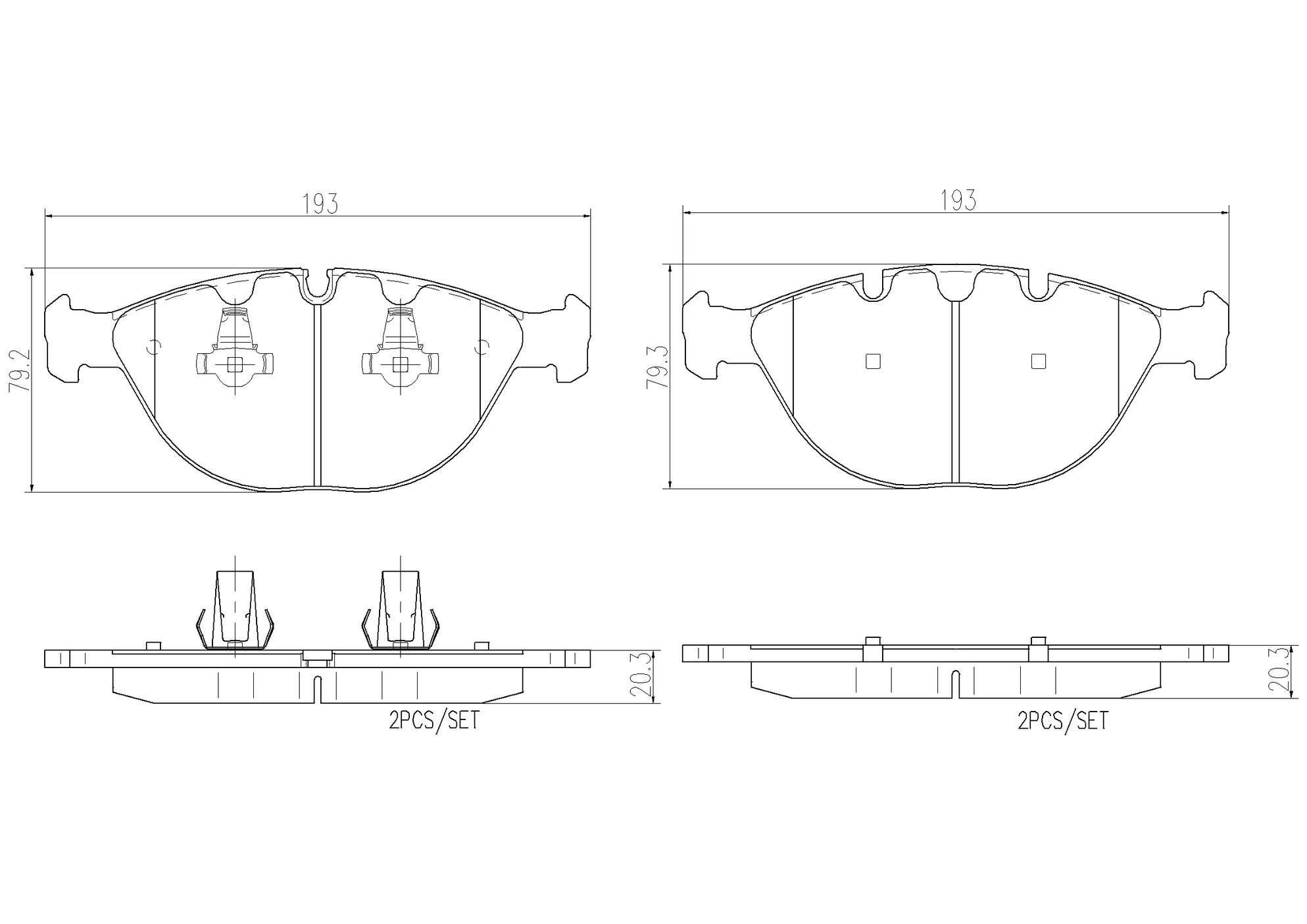 BMW Disc Brake Pad Set - Front (Ceramic) 34116761282 Brembo