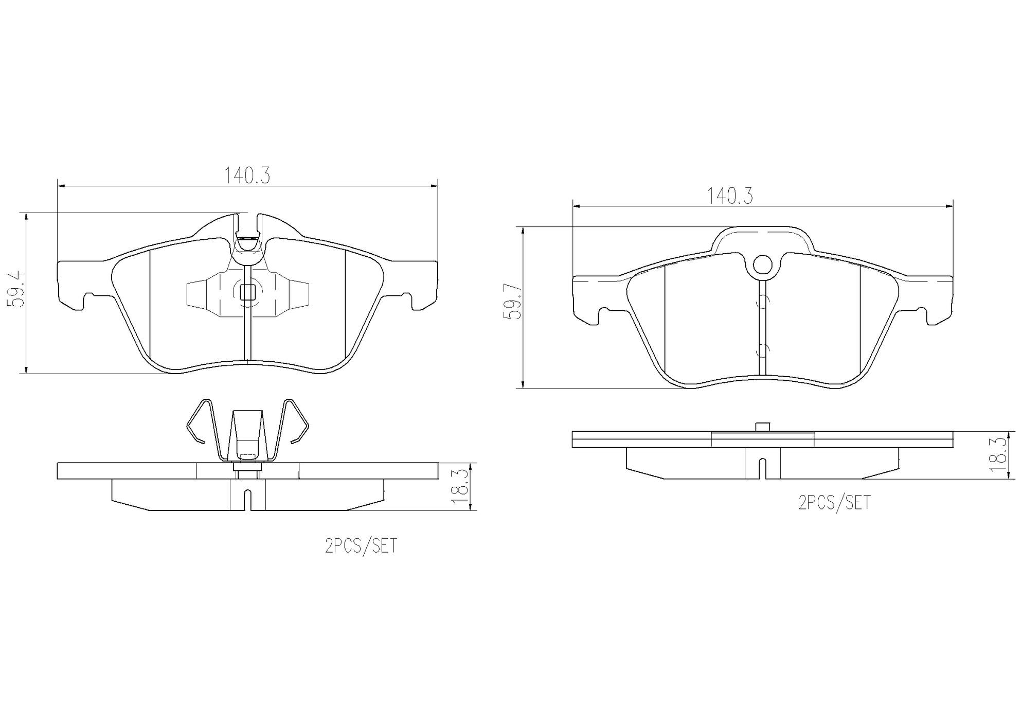 Mini Disc Brake Pad and Rotor Kit - Front (276mm) (Ceramic) (Xtra) Brembo