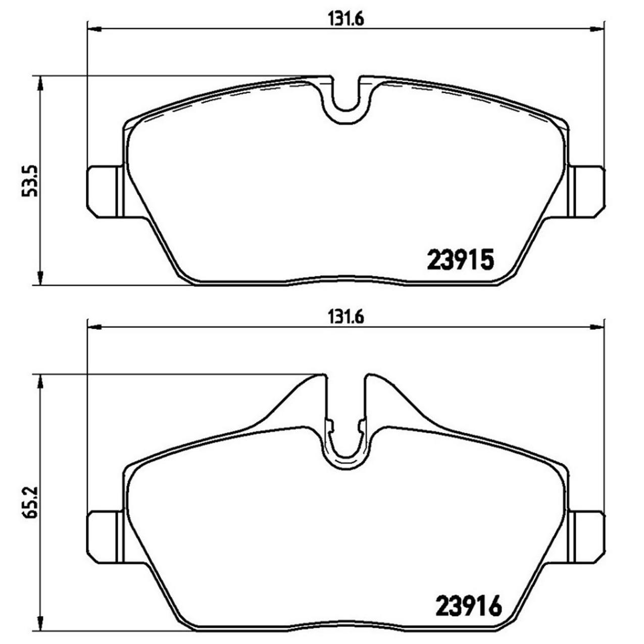 Mini Disc Brake Pad Set - Front (Low-Met) 34116774050 Brembo