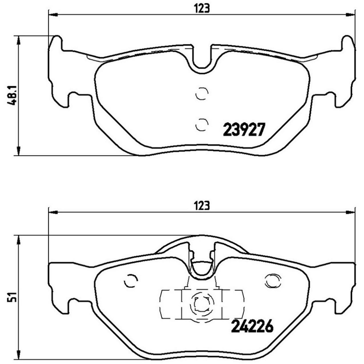 BMW Disc Brake Pad and Rotor Kit - Rear (300mm) (Low-Met) (Xtra) Brembo