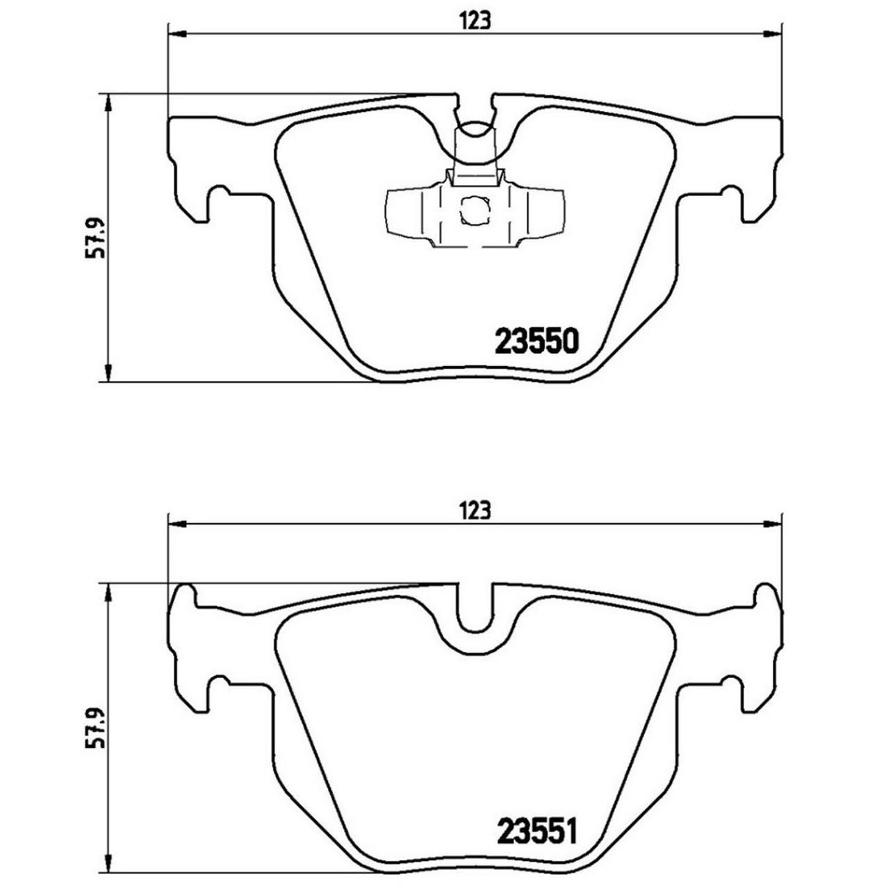 BMW Disc Brake Pad and Rotor Kit - Rear (336mm) (Low-Met) Brembo