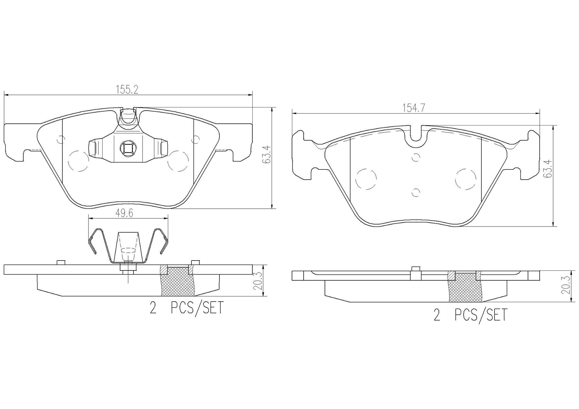 BMW Disc Brake Pad Set - Front (Ceramic) 34116797859 Brembo