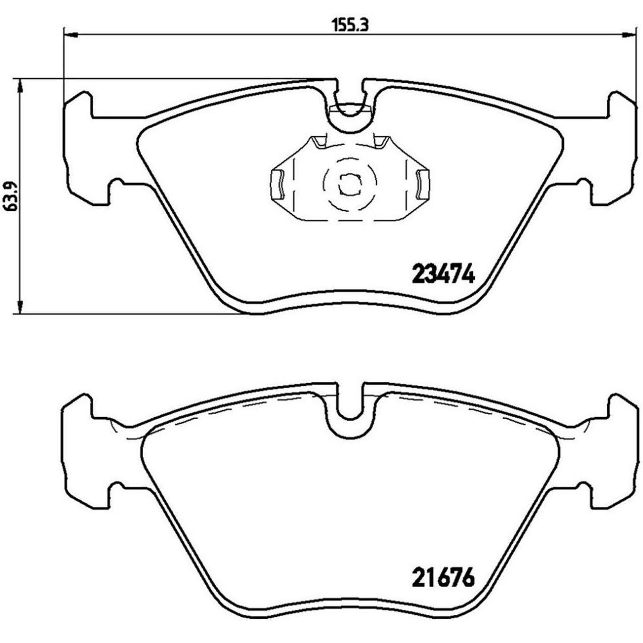 BMW Disc Brake Pad Set - Front (Low-Met) 34116779652 Brembo