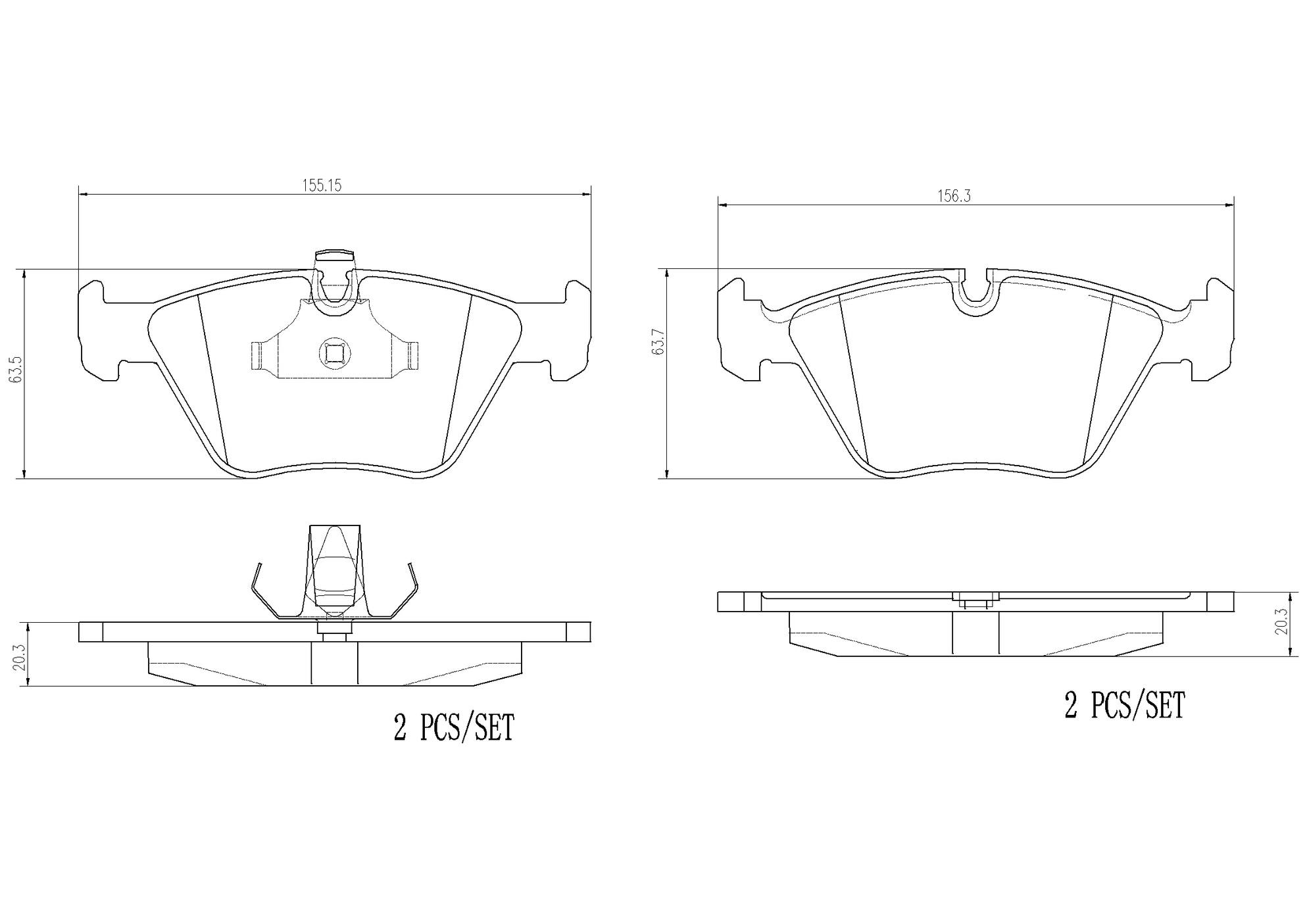 BMW Disc Brake Pad Set - Front (Ceramic) 34112282415 Brembo