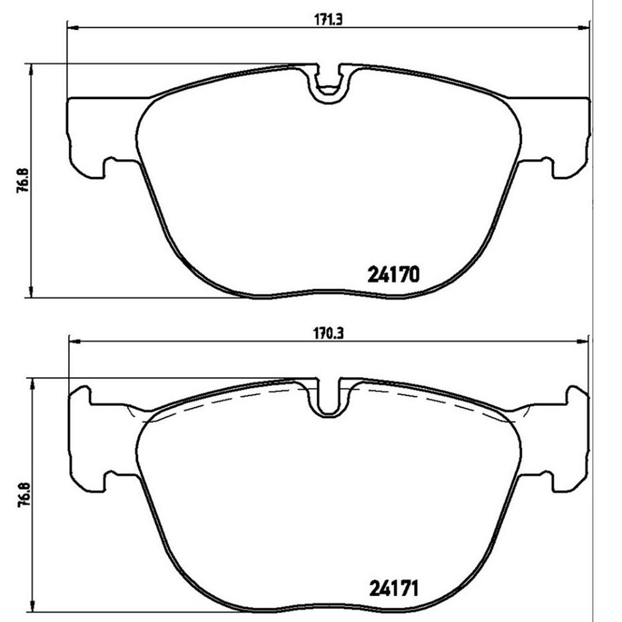 BMW Disc Brake Pad Set - Front (Low-Met) 34116877653 Brembo