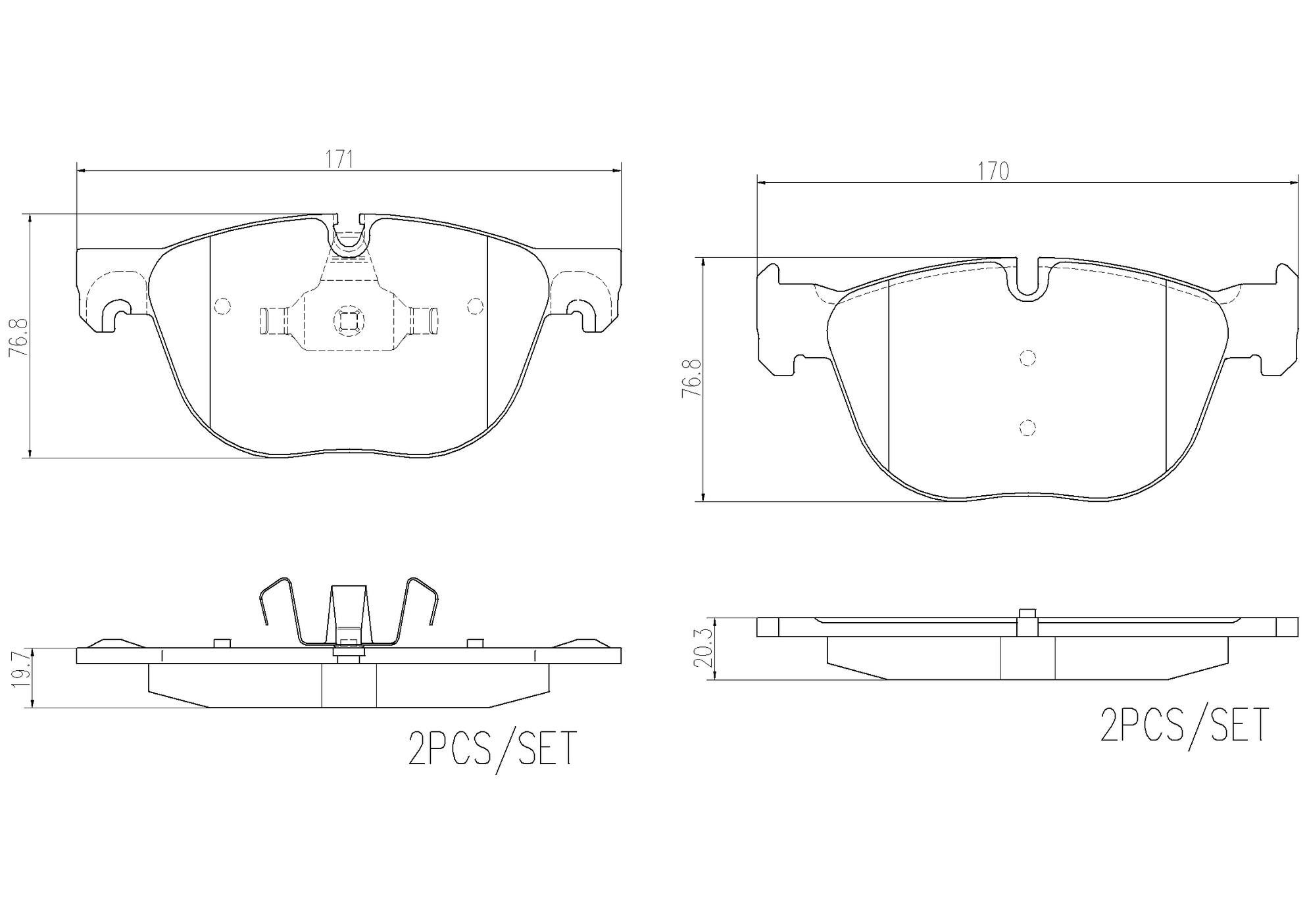 BMW Disc Brake Pad Set - Front (Ceramic) 34116877653 Brembo