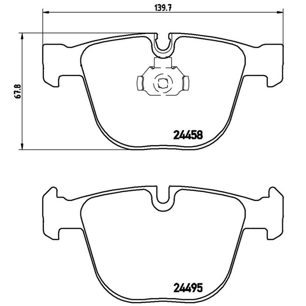 BMW Disc Brake Pad Set - Rear (Low-Met) 34216794879 Brembo