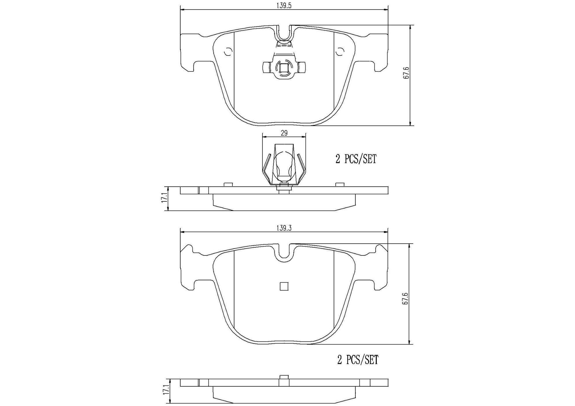 BMW Disc Brake Pad Set - Rear (Ceramic) 34216794879 Brembo