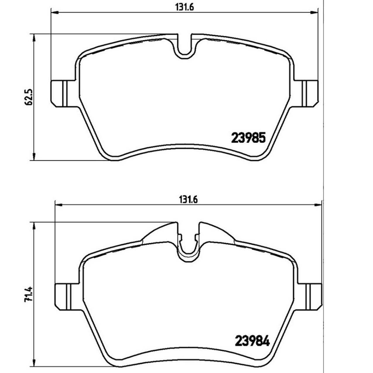 Mini Disc Brake Pad and Rotor Kit - Front (294mm) (Low-Met) (Xtra) Brembo