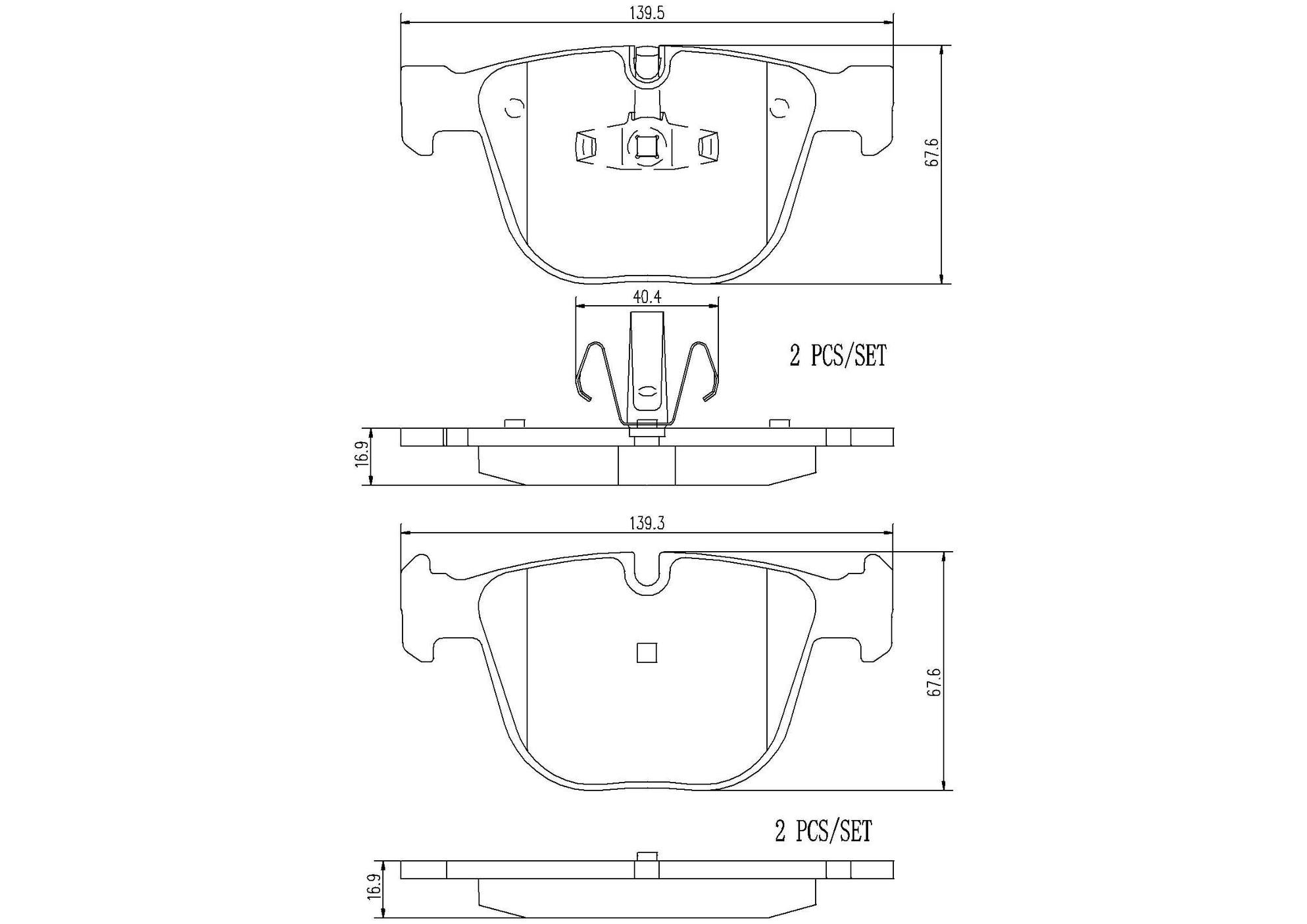 BMW Disc Brake Pad Set - Rear (Ceramic) 34216793025 Brembo