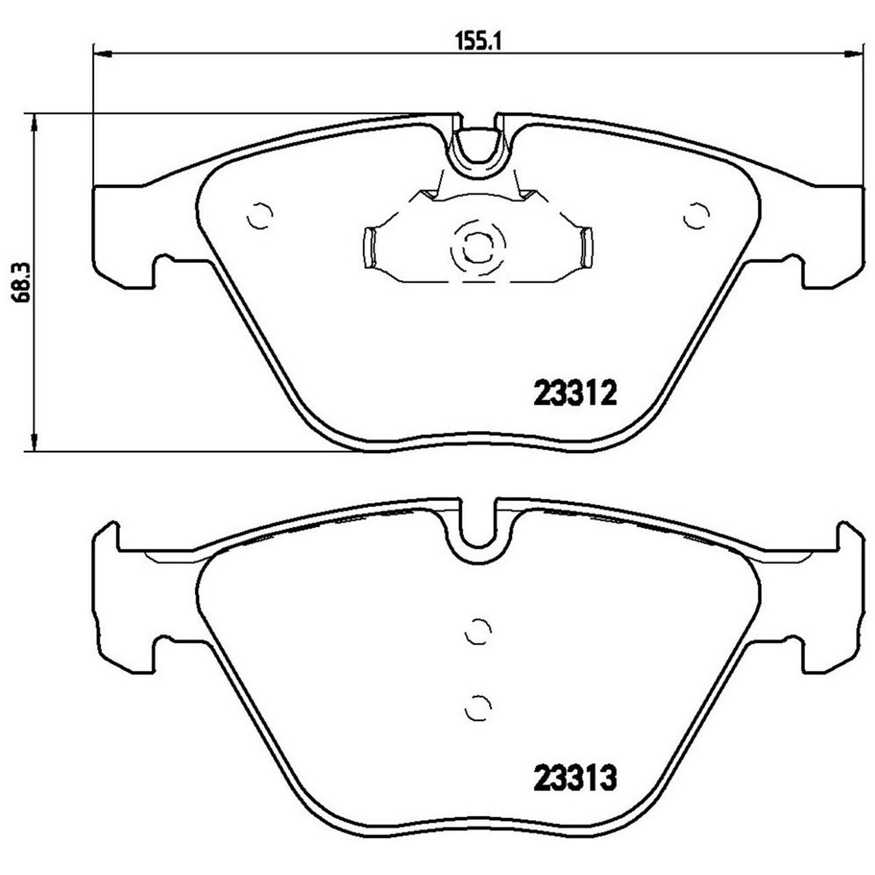 BMW Disc Brake Pad Set - Front (Low-Met) 34116794919 Brembo