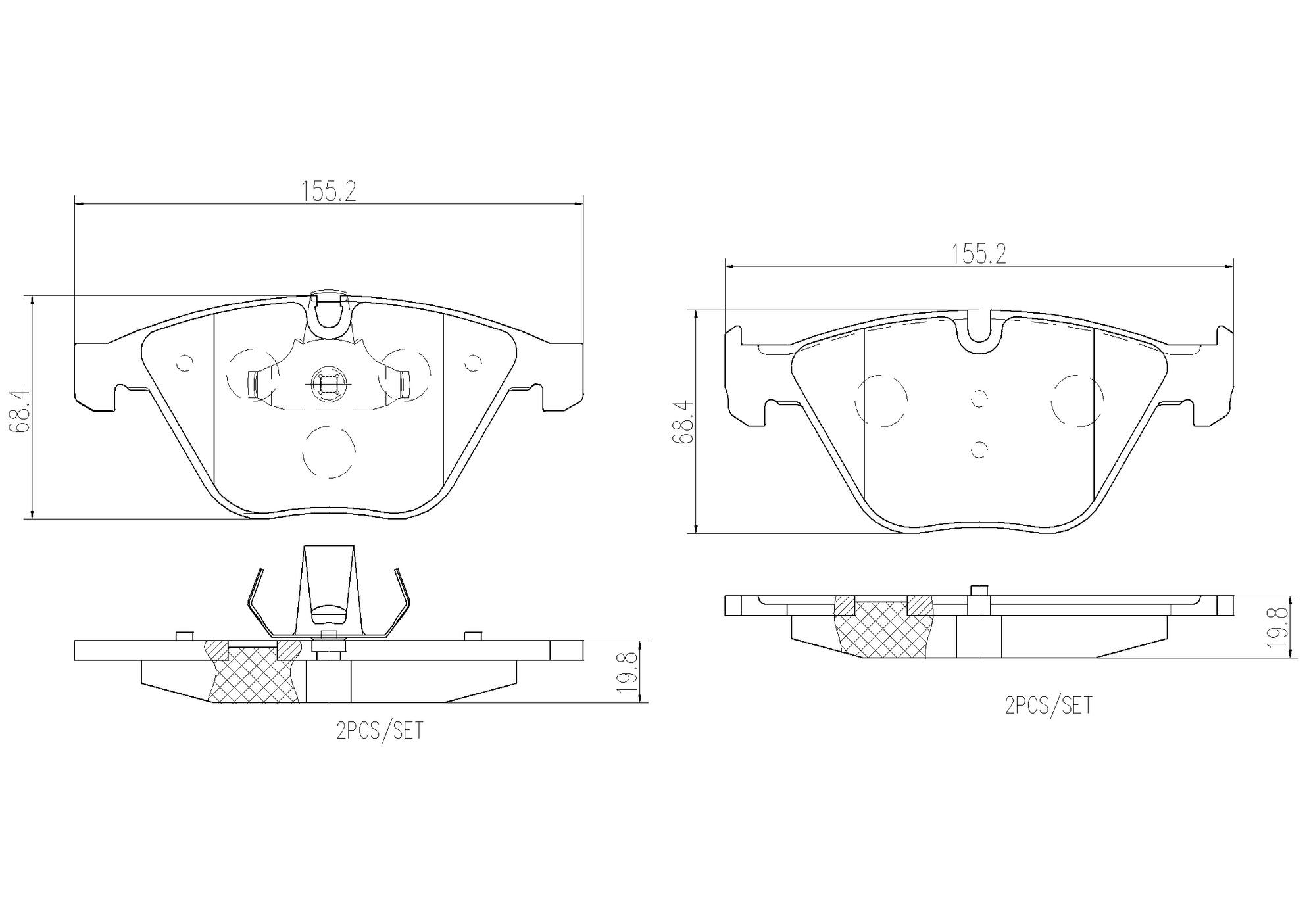 BMW Disc Brake Pad Set - Front (Ceramic) 34116794919 Brembo