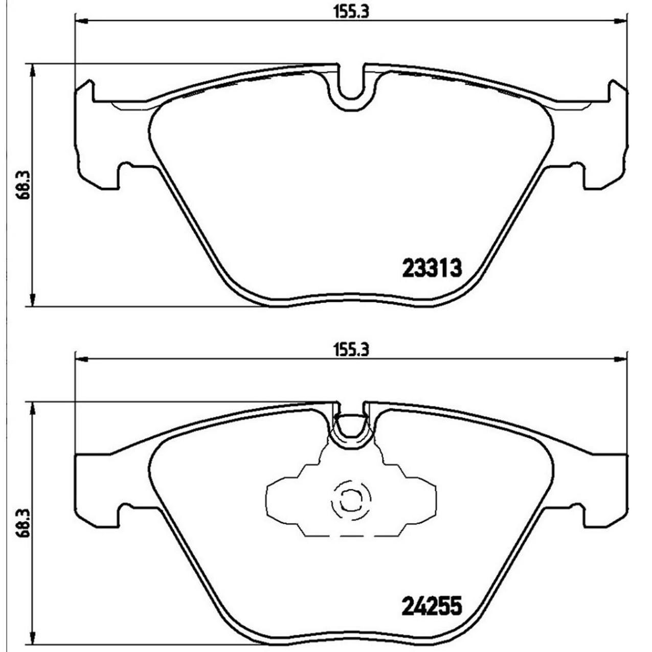 BMW Disc Brake Pad and Rotor Kit - Front (312mm) (Low-Met) Brembo