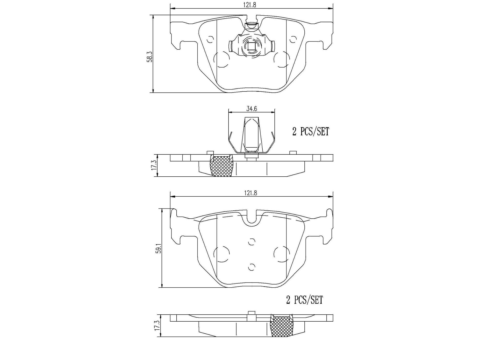 BMW Disc Brake Pad and Rotor Kit - Rear (320mm) (Ceramic) Brembo