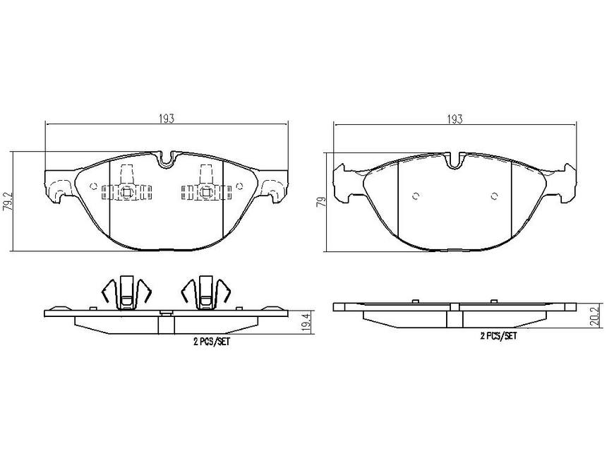 BMW Disc Brake Pad Set - Front (Ceramic) 34116865868 Brembo