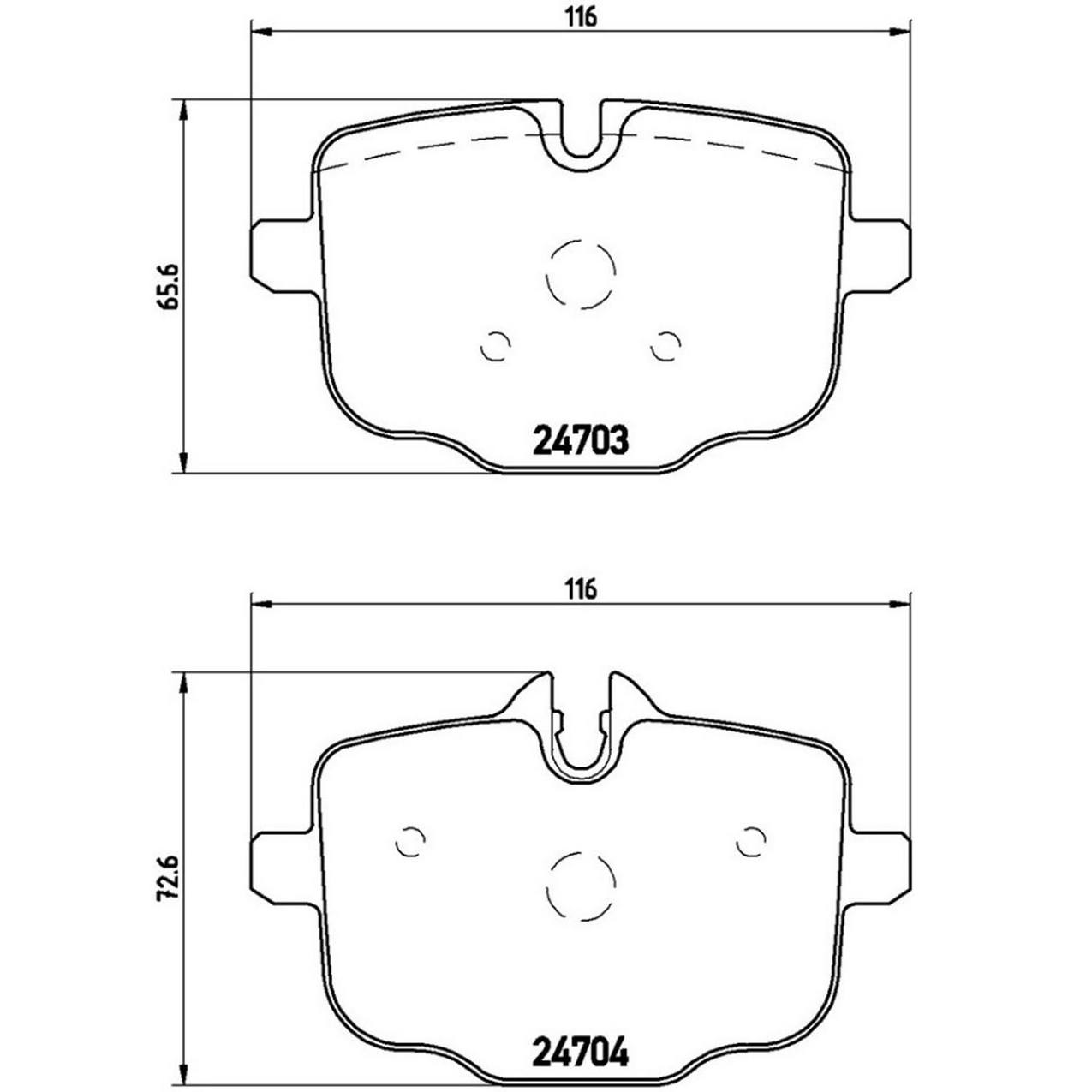 BMW Disc Brake Pad Set - Rear (Low-Met) 34216857805 Brembo