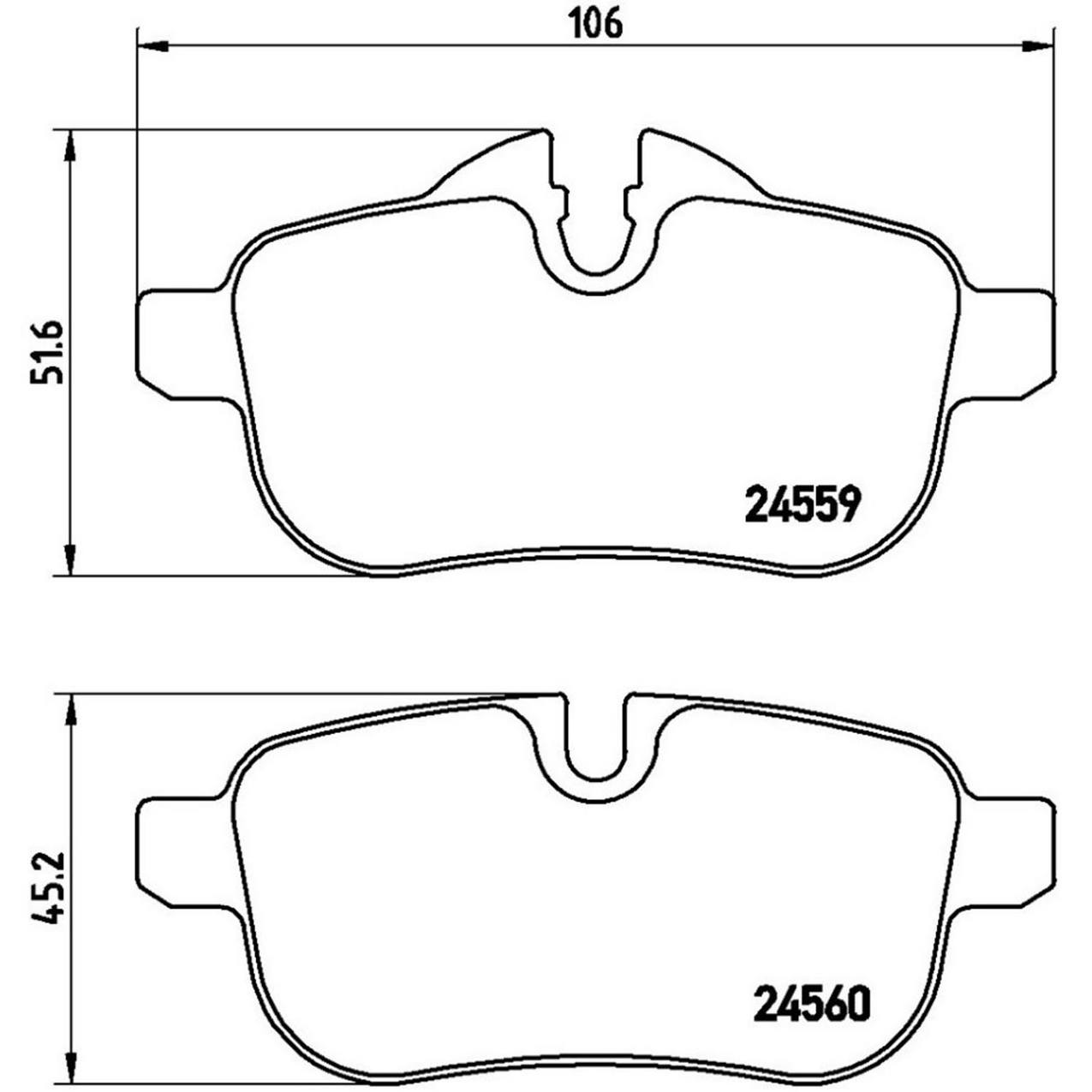 BMW Disc Brake Pad Set - Rear (Low-Met) 34216788275 Brembo