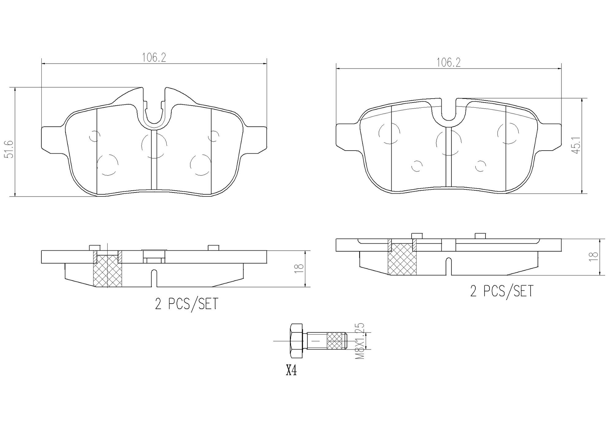 BMW Disc Brake Pad Set - Rear (Ceramic) 34216788275 Brembo