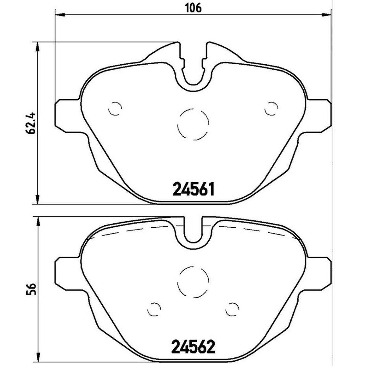 BMW Disc Brake Pad Set - Rear (Low-Met) 34216885452 Brembo