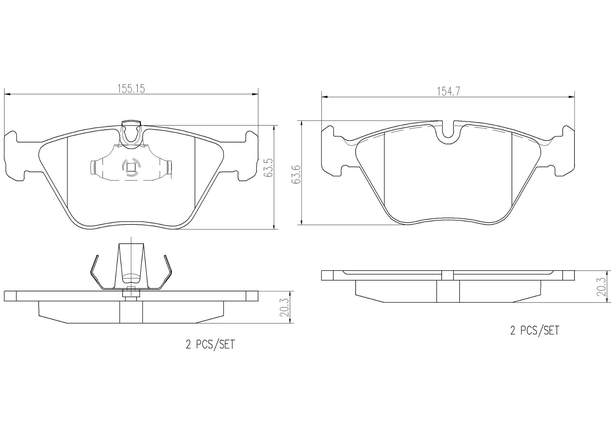 BMW Disc Brake Pad Set - Front (Ceramic) 34116761280 Brembo