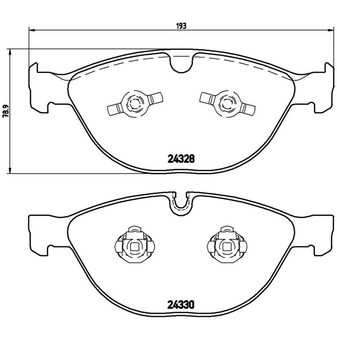 BMW Disc Brake Pad Set - Front (Low-Met) 34112284065 Brembo