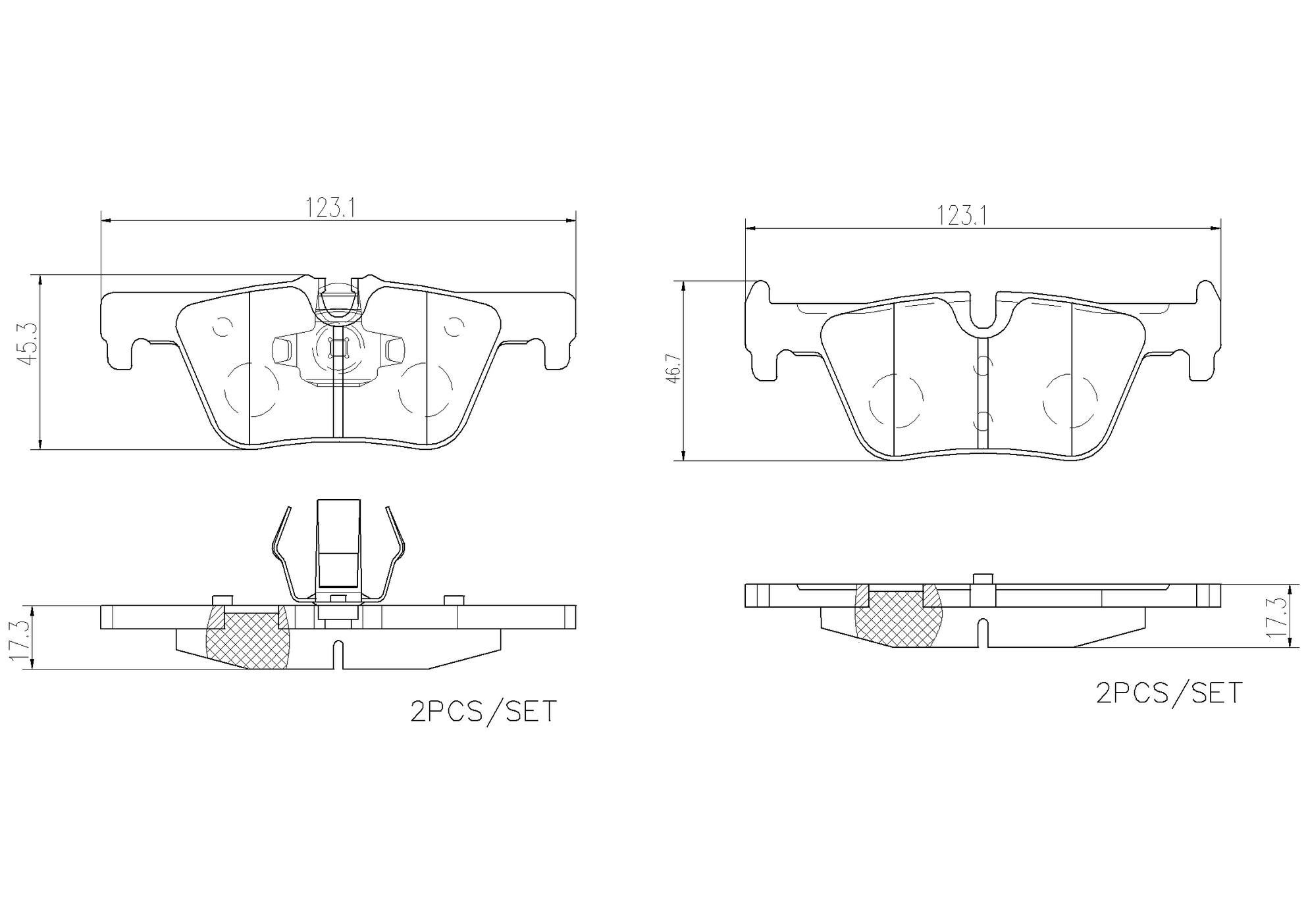 BMW Disc Brake Pad and Rotor Kit - Rear (300mm) (Ceramic) Brembo