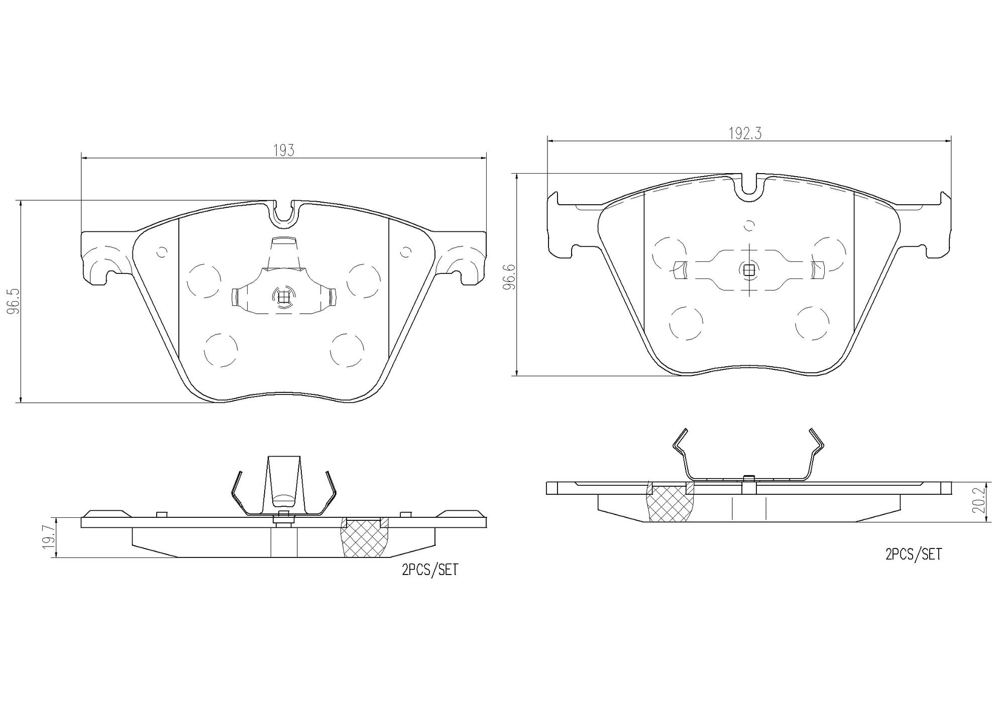 BMW Disc Brake Pad Set – Front (Ceramic) 34116794464 Brembo Brembo P06073N