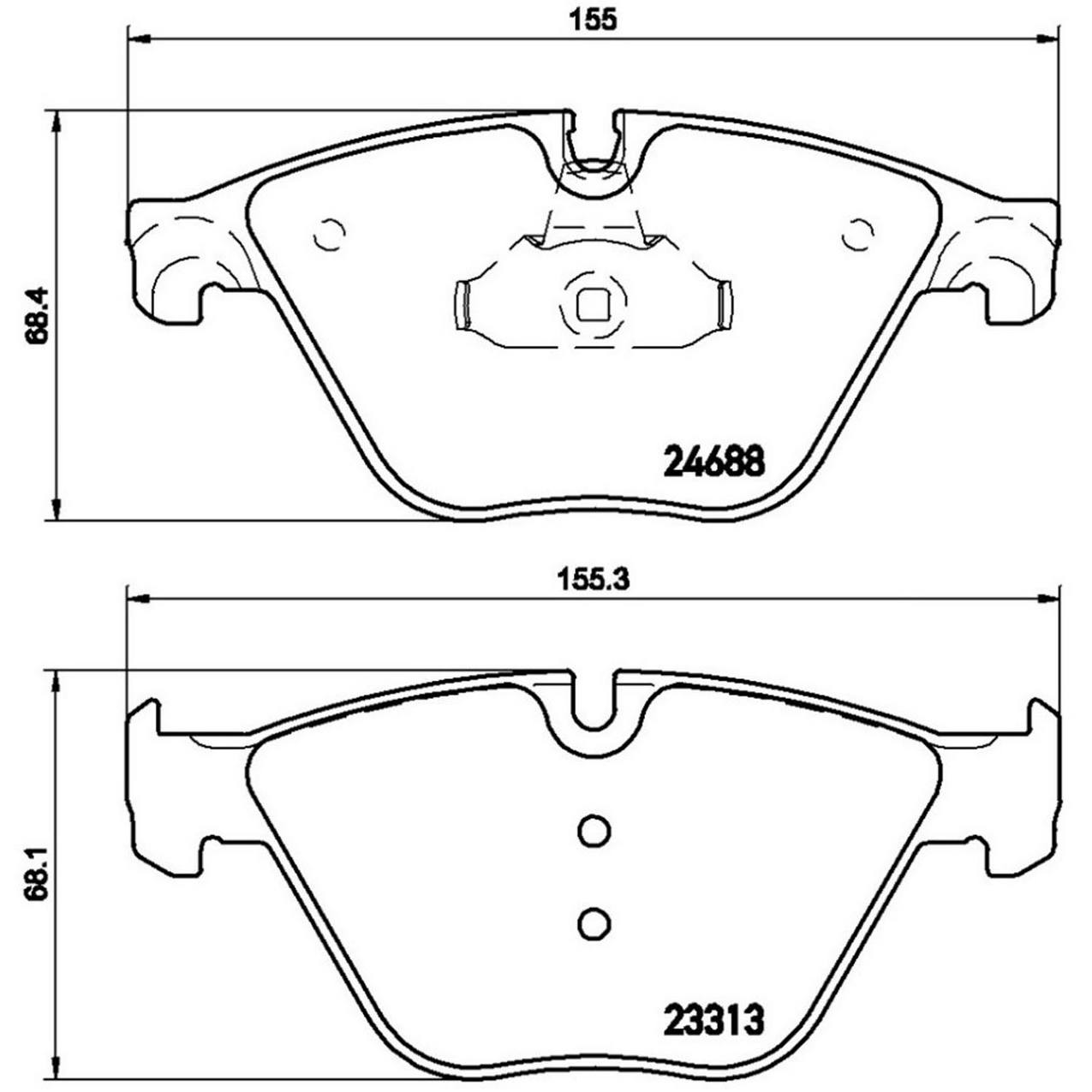 BMW Disc Brake Pad Set - Front (Low-Met) 34116871557 Brembo