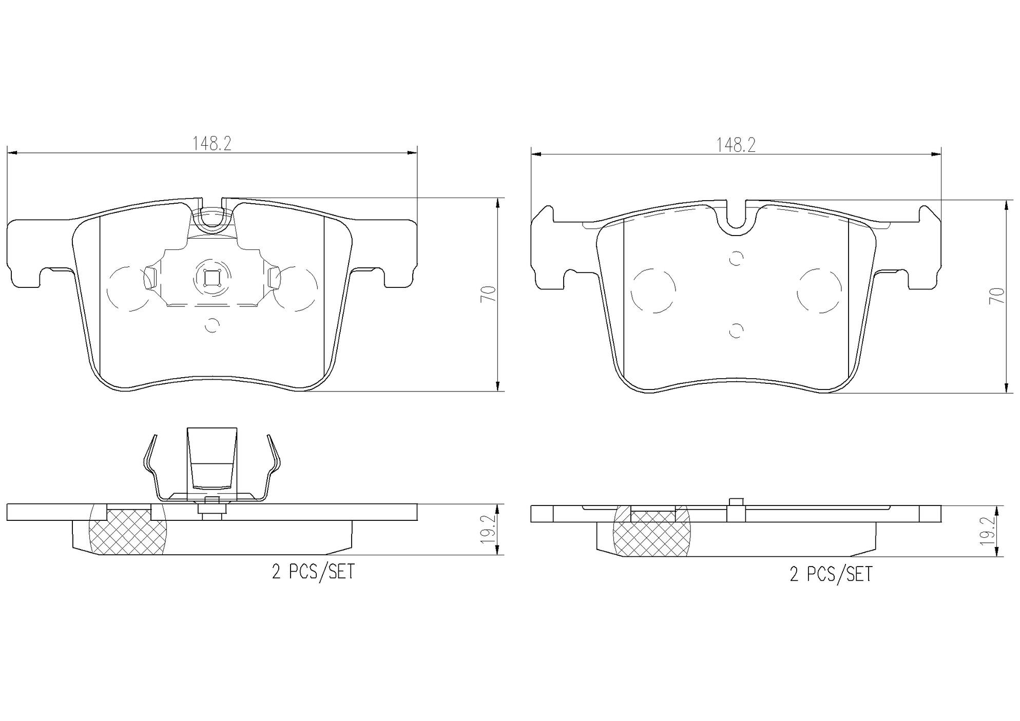 BMW Disc Brake Pad Set - Front (Ceramic) 34116856193 Brembo