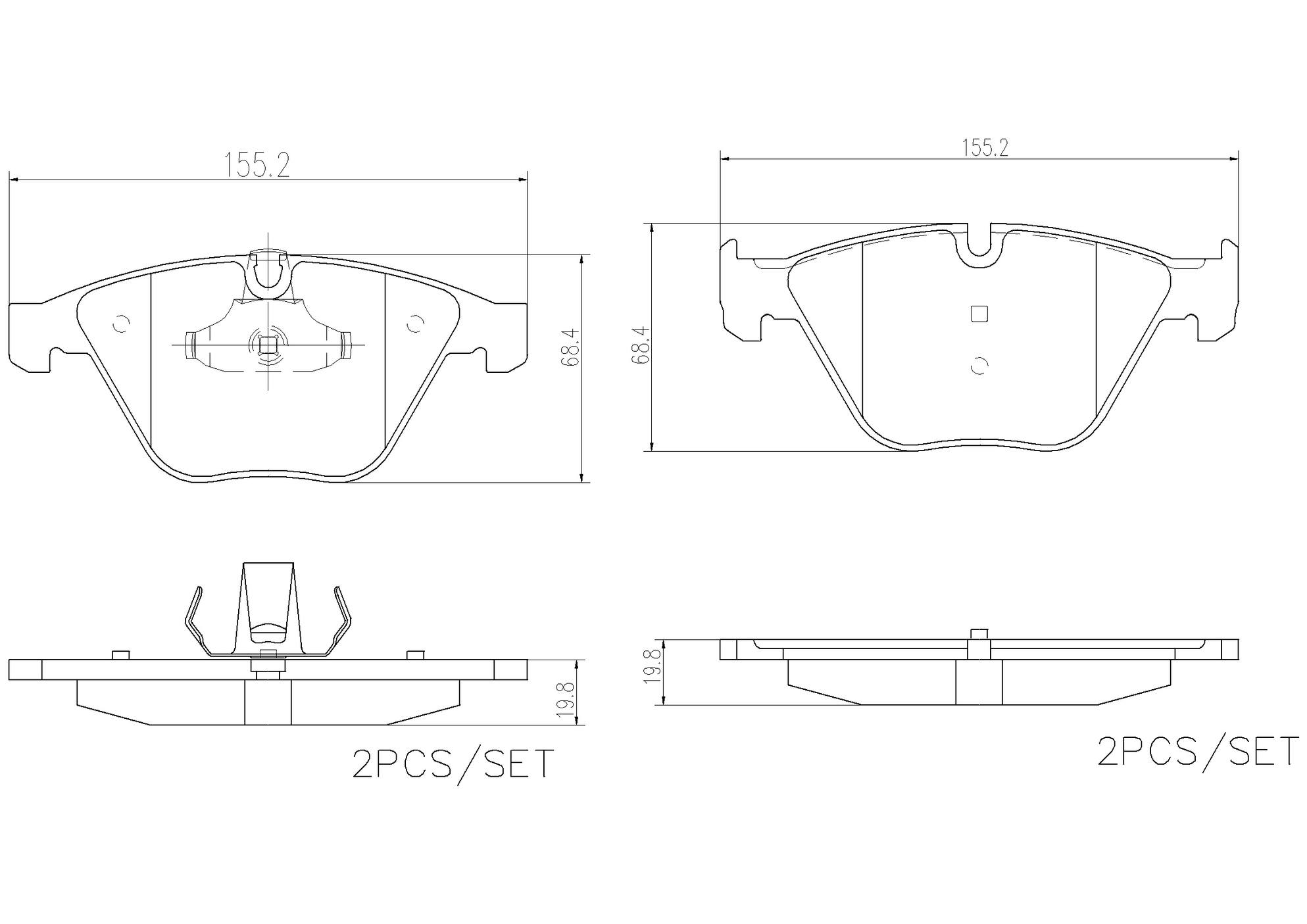 BMW Disc Brake Pad Set – Front (Ceramic) 34116794920 Brembo Brembo