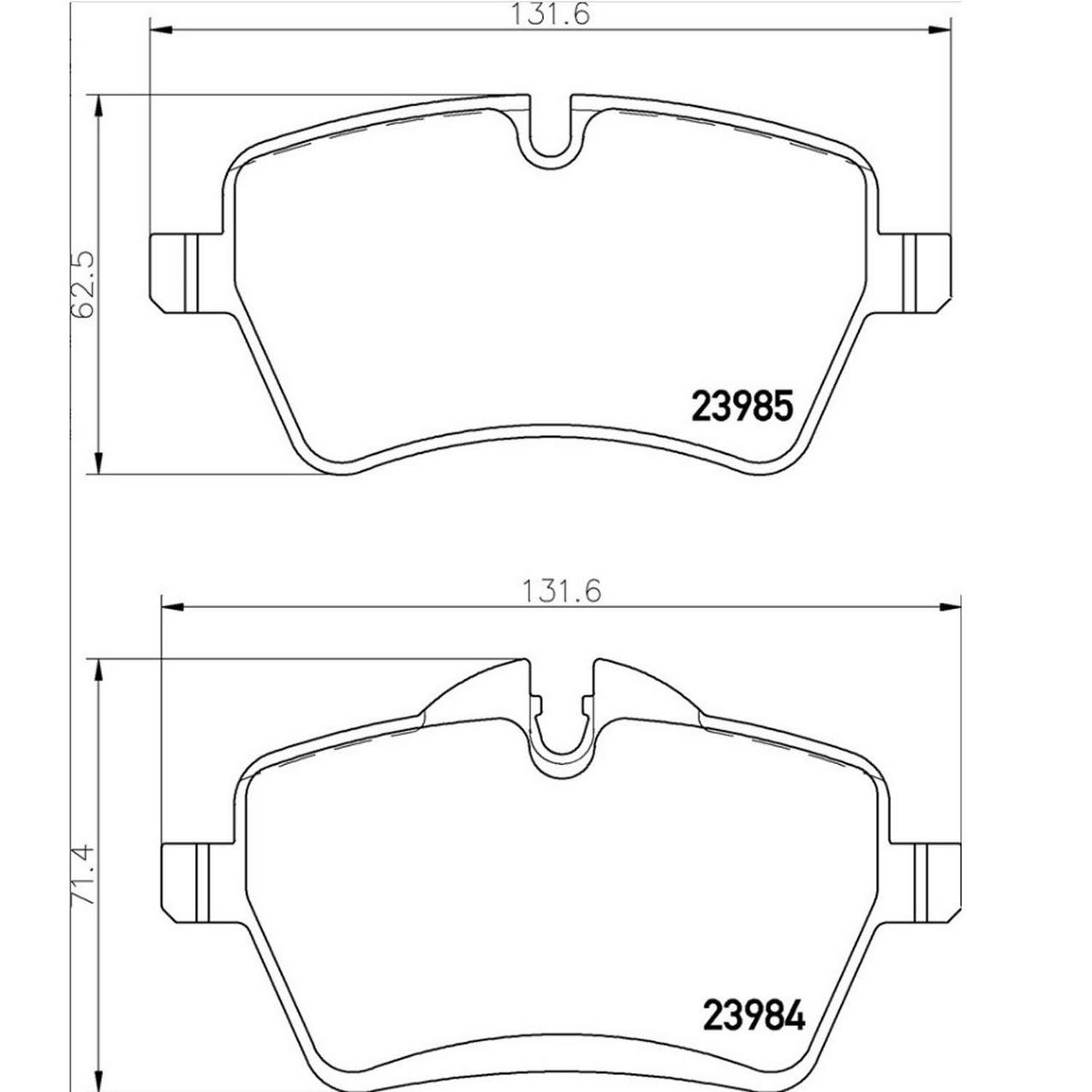 Mini Disc Brake Pad Set - Front (Low-Met) 34119808705 Brembo