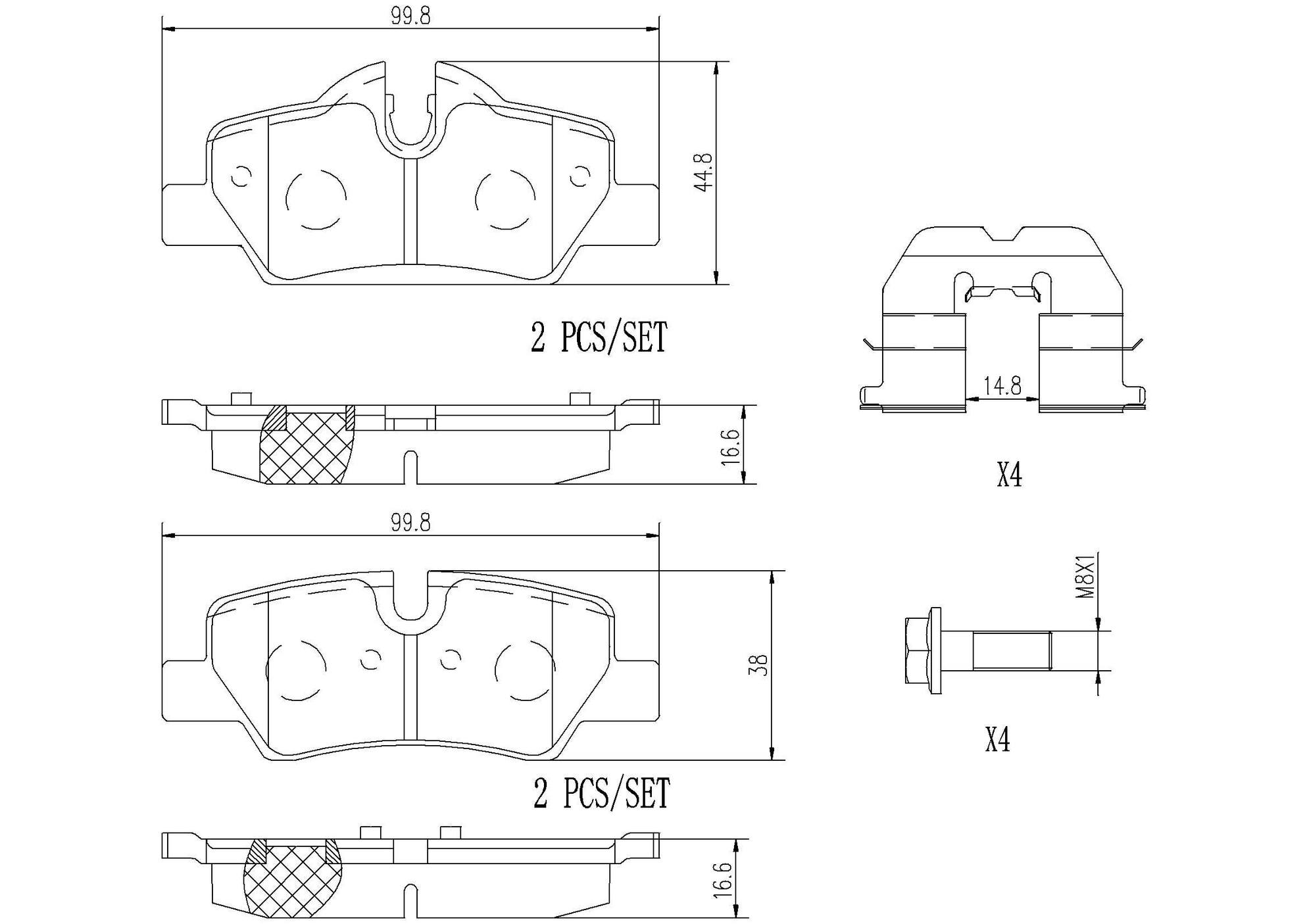 Mini Disc Brake Pad Set – Rear (Ceramic) 34216871300 Brembo Brembo P06090N