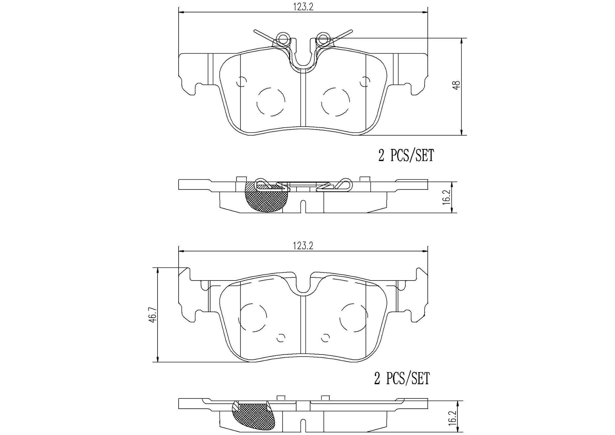 BMW Mini Disc Brake Pad Set - Rear (Ceramic) 34216860403 Brembo