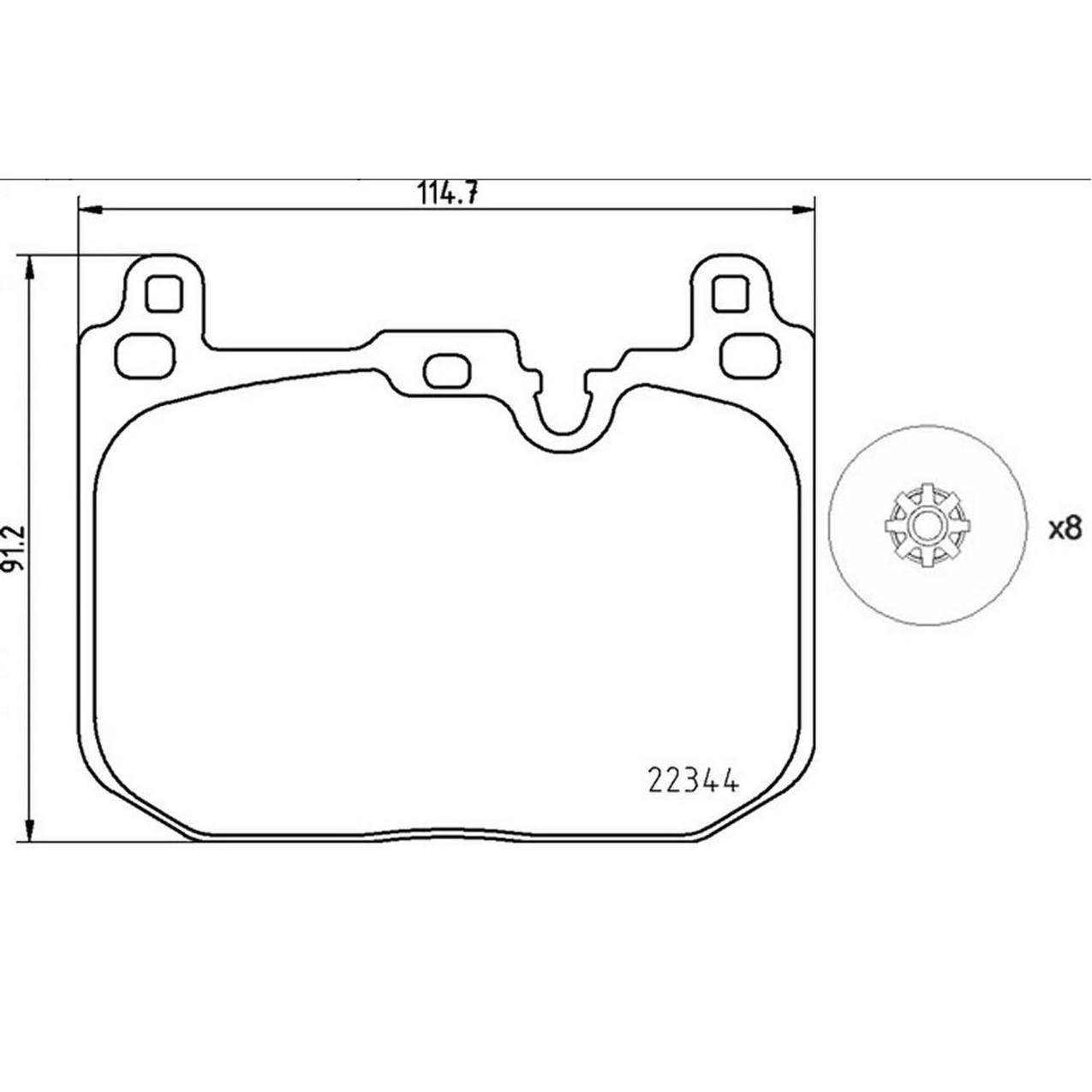 BMW Mini Disc Brake Pad Set – Front (Low-Met) 34106889266 Brembo