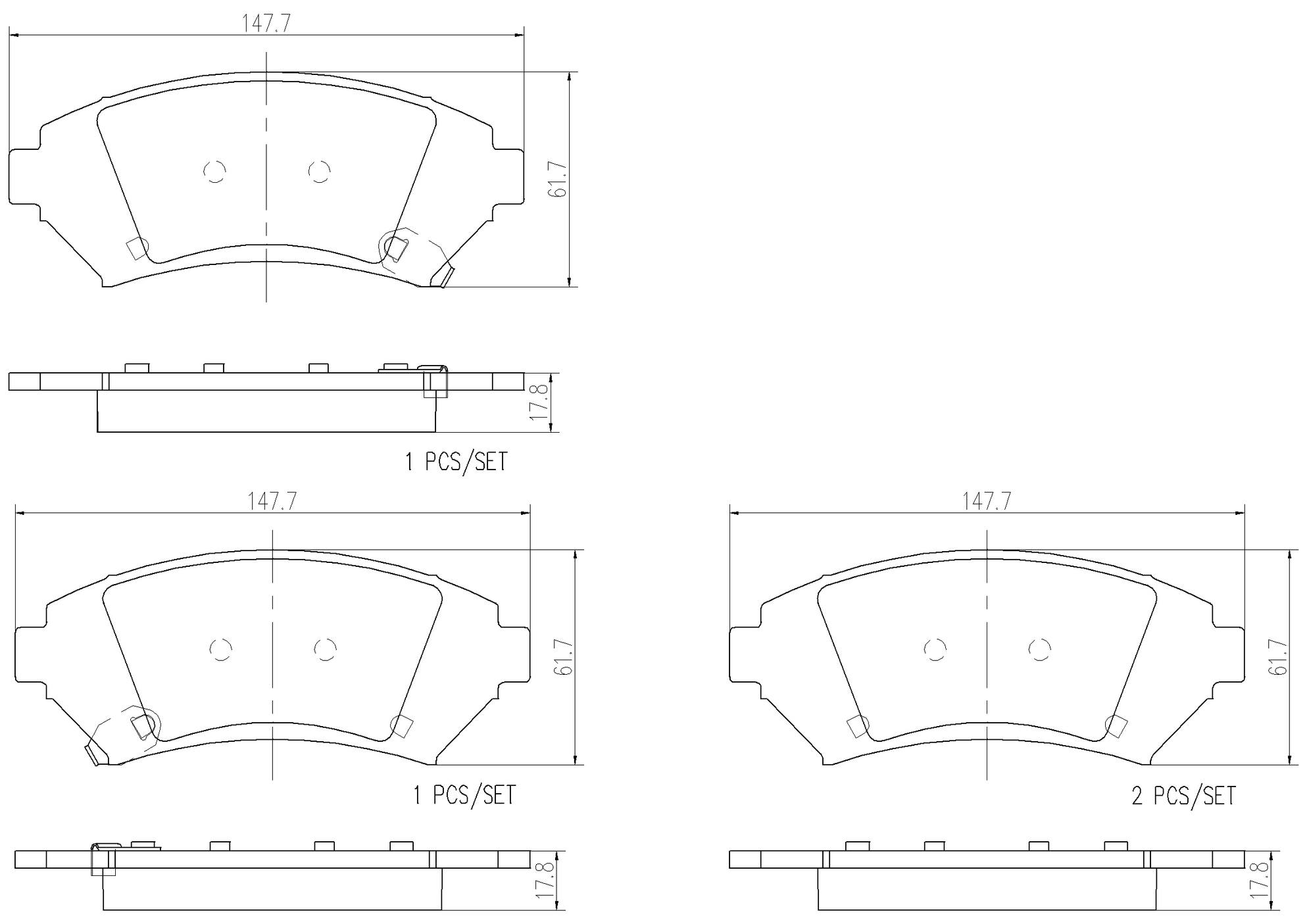 Buick Cadillac Chevrolet Disc Brake Pad Set - Front (Ceramic) 19152666 Brembo