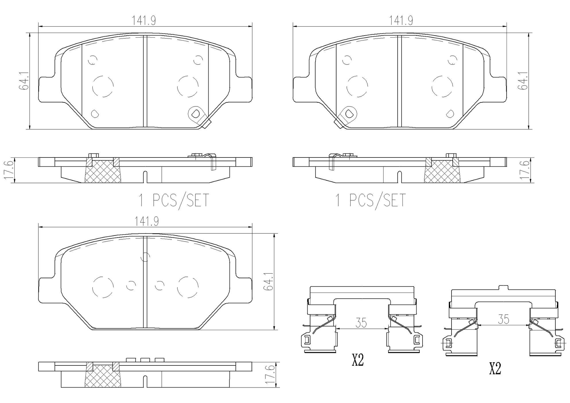 Buick Cadillac Chevrolet Disc Brake Pad Set – Front (Ceramic