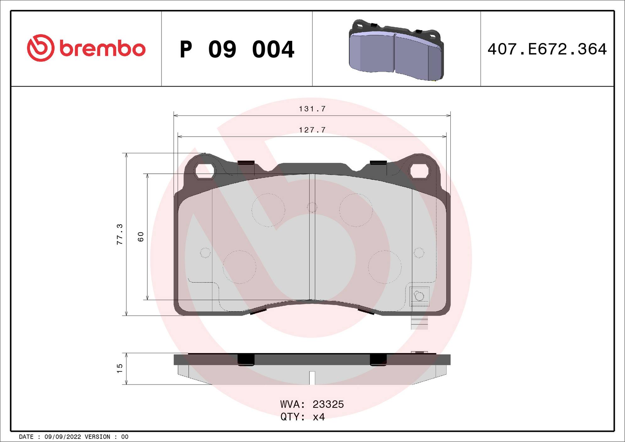 Tesla Disc Brake Pad and Rotor Kit - Front (355mm) (Low-Met) Brembo