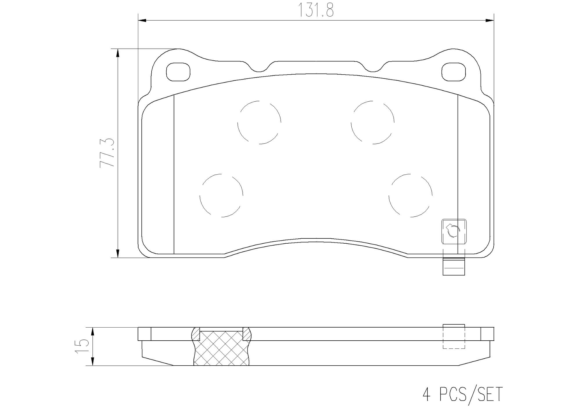 Cadillac Ford Tesla Disc Brake Pad Set - Front (Ceramic) DR3Z2001C Brembo