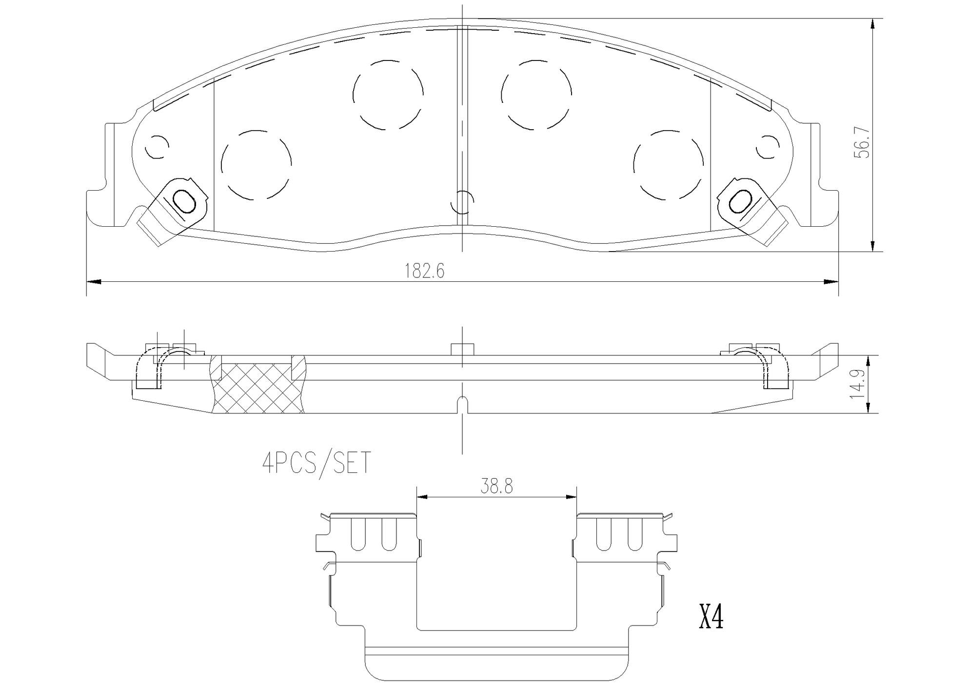 Cadillac Disc Brake Pad Set - Front (Ceramic) 89060358 Brembo