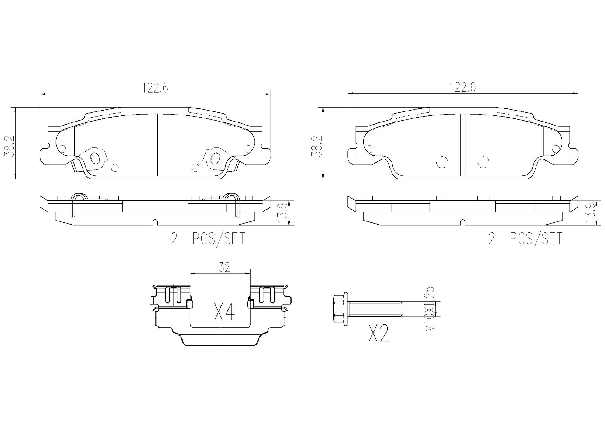 Cadillac Pontiac Disc Brake Pad Set - Rear (Ceramic) 89060217 Brembo