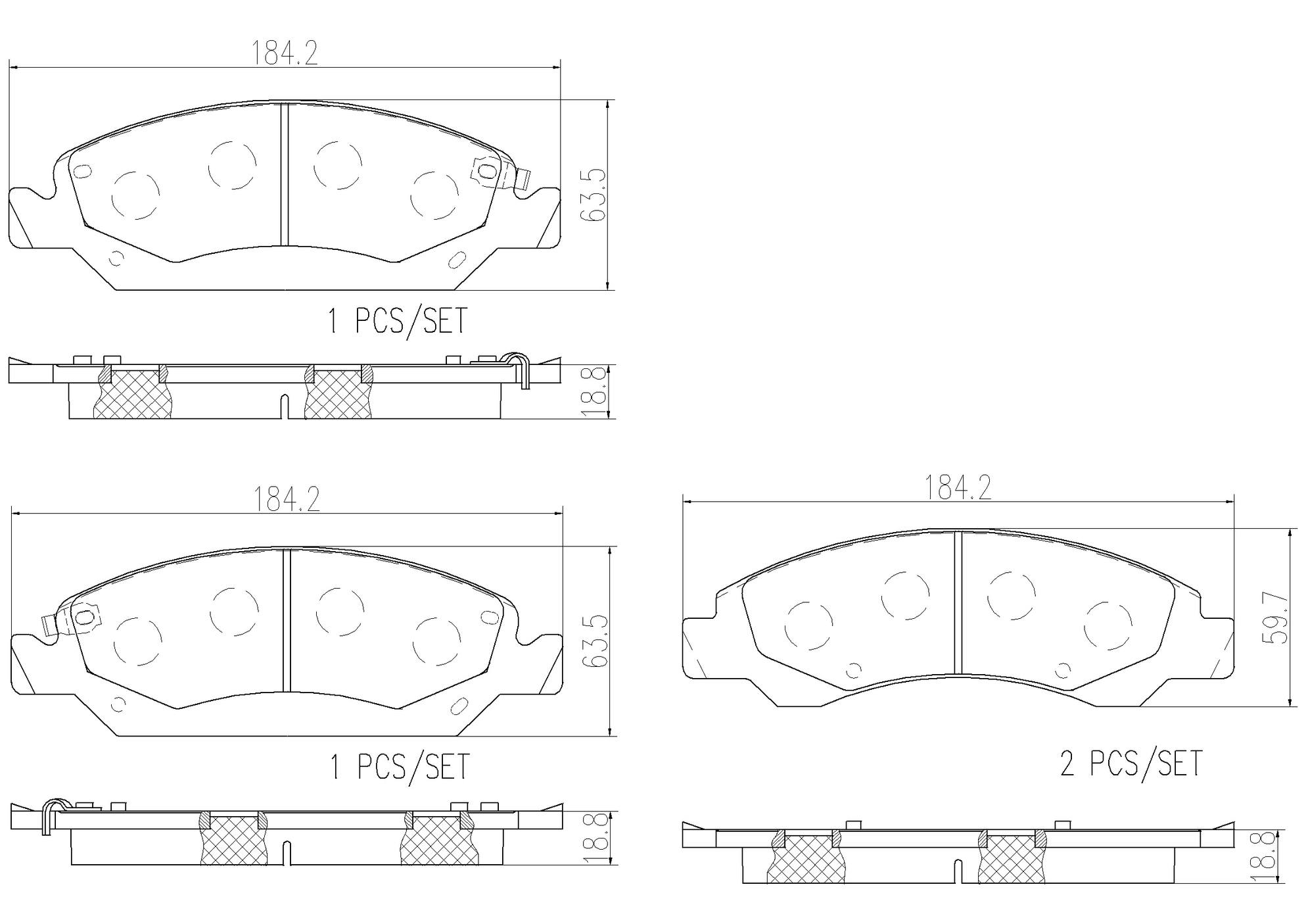 Cadillac Chevrolet GMC Disc Brake Pad Set - Front (Ceramic) 84320501 Brembo