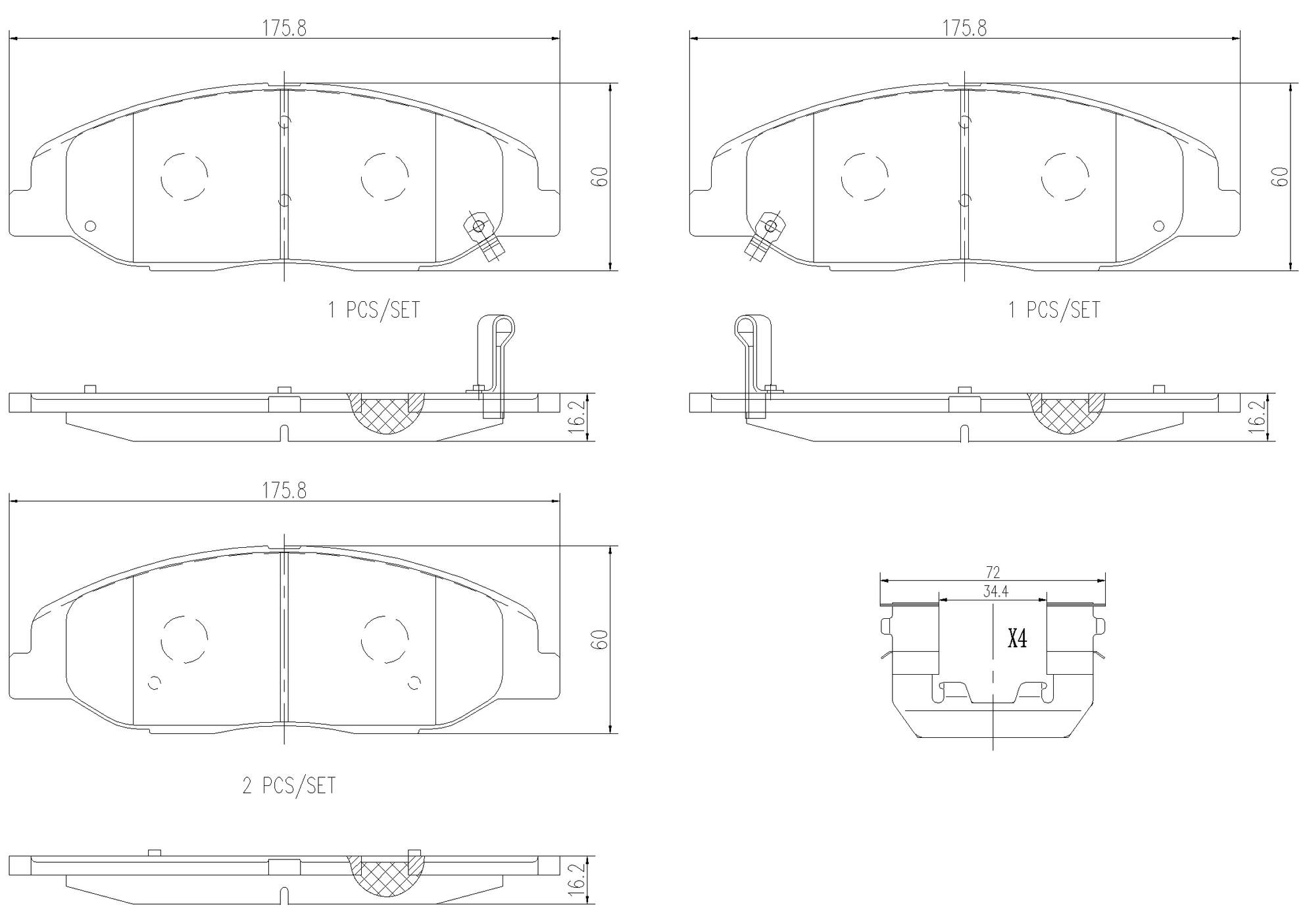 Cadillac Disc Brake Pad Set - Front (Ceramic) 25814699 Brembo