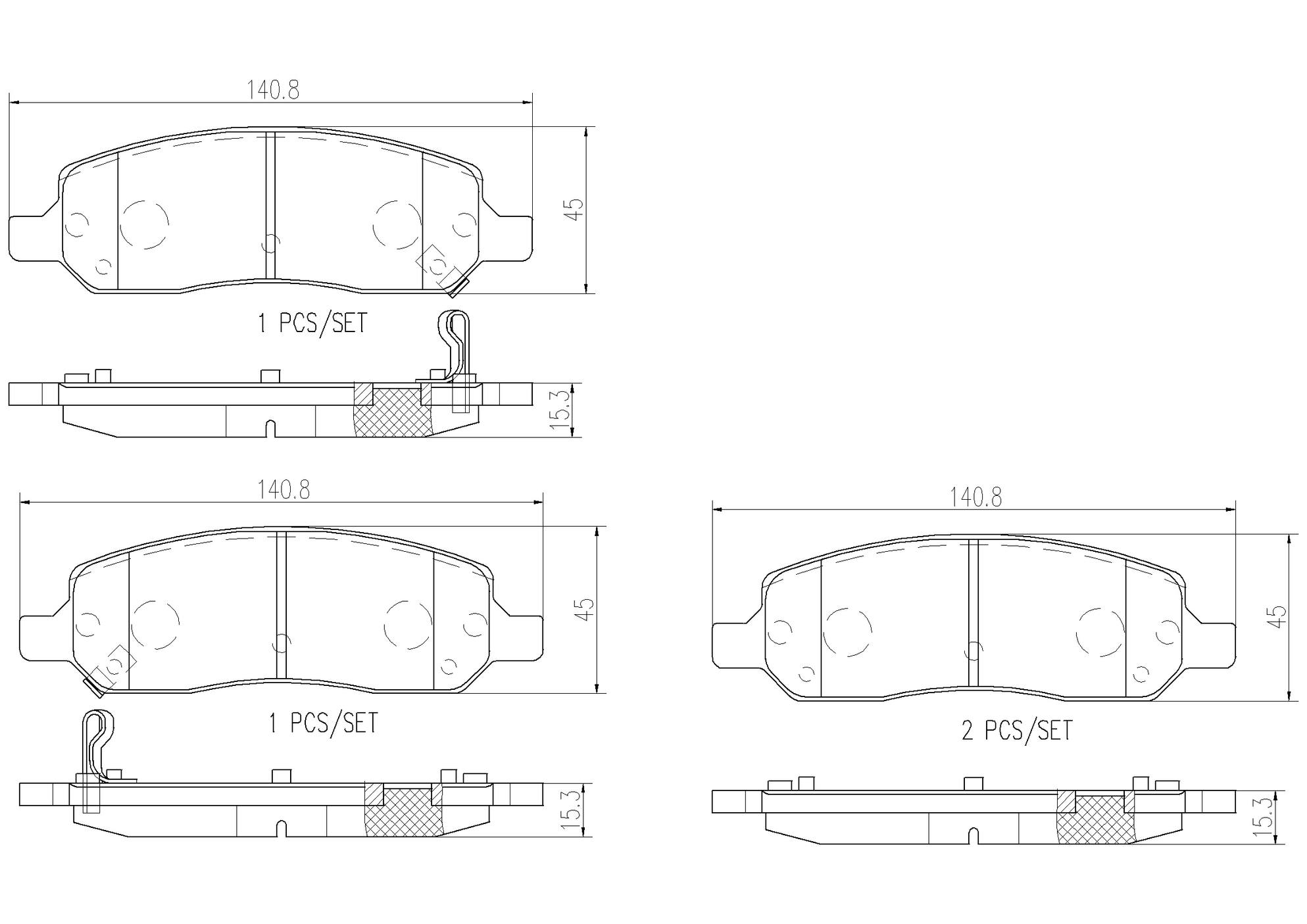 Cadillac Buick Disc Brake Pad Set - Rear (Ceramic) 15773987 Brembo